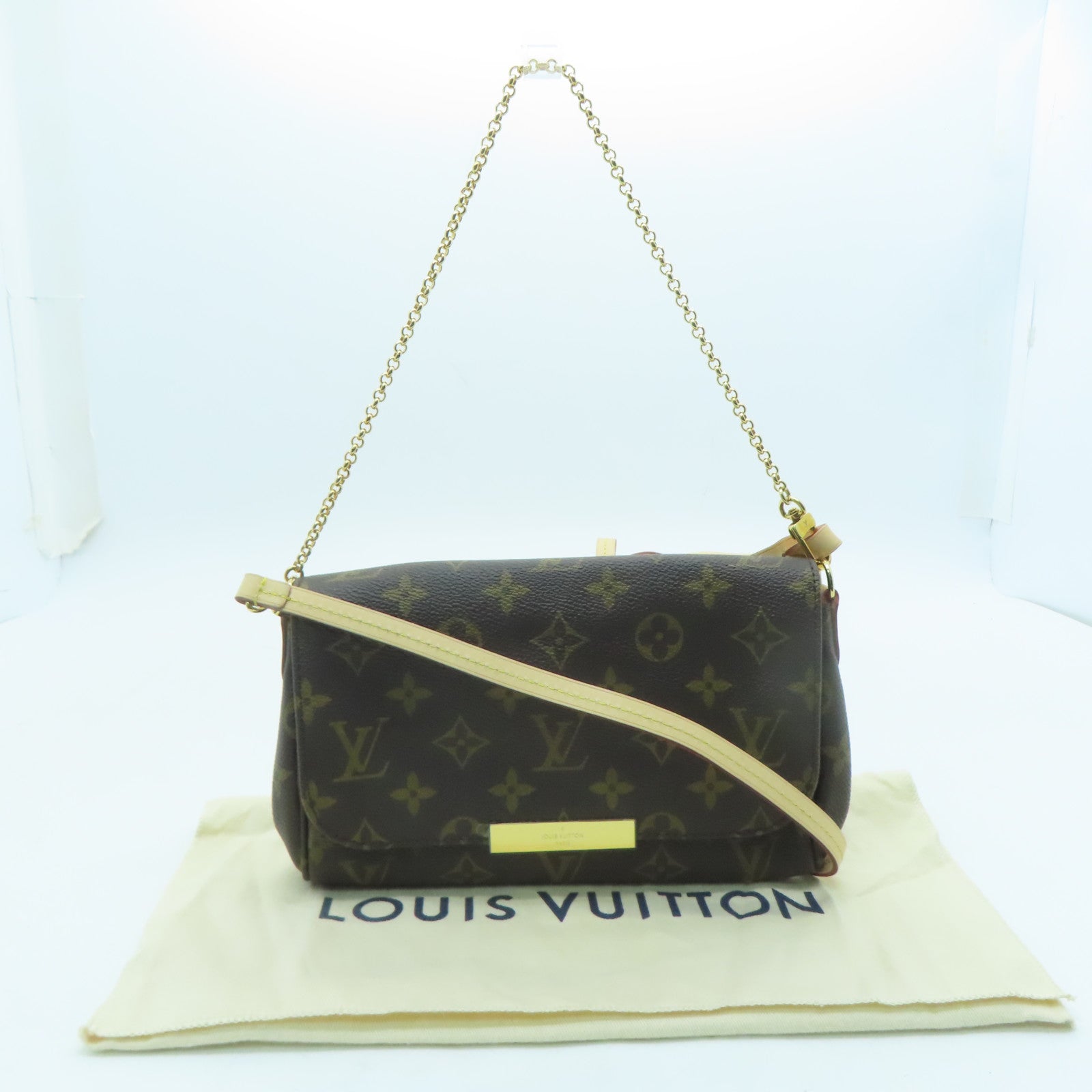 LOUIS VUITTON Monogram Favorite PM Gold Buckle Shoulder Bag Brown louis-vuitton-monogram-favorite-pm-gold-buckle-shoulder-bag-brown