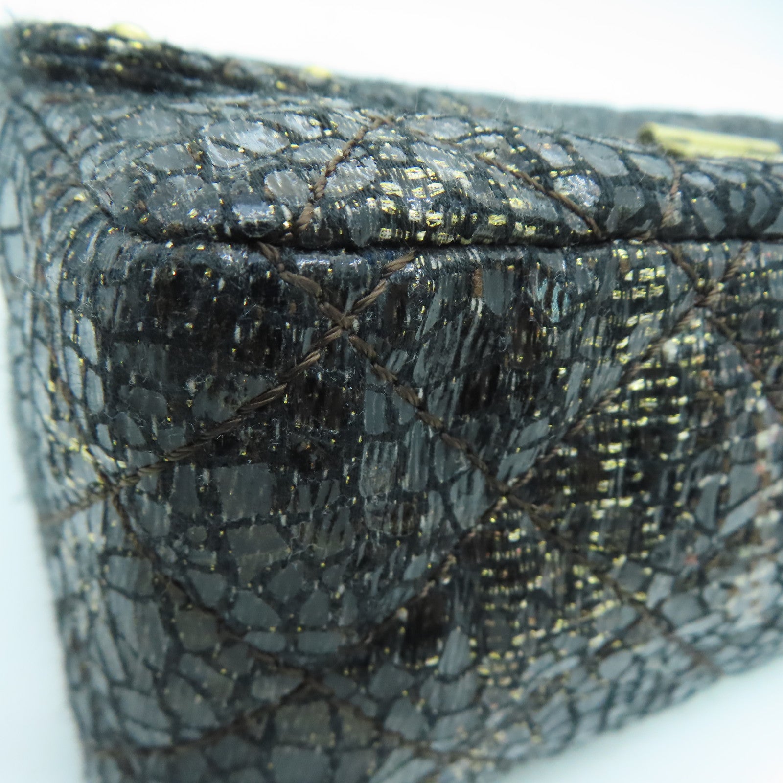 CHANEL 菱格帆布2.55 Chain Shoulder Bag金扣链带肩背袋黑色