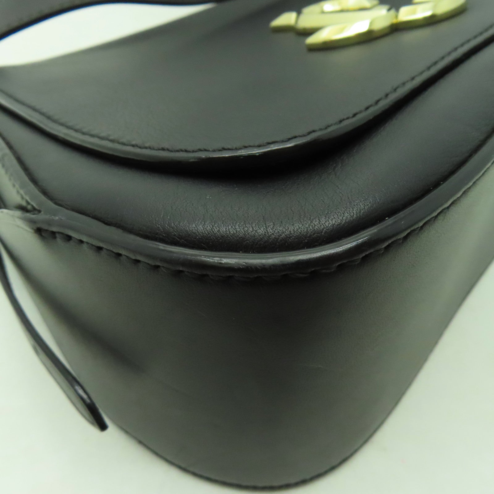 JIMMY CHOO 【激減優惠】牛皮皮革Shoulder Bag金扣肩背袋黑色