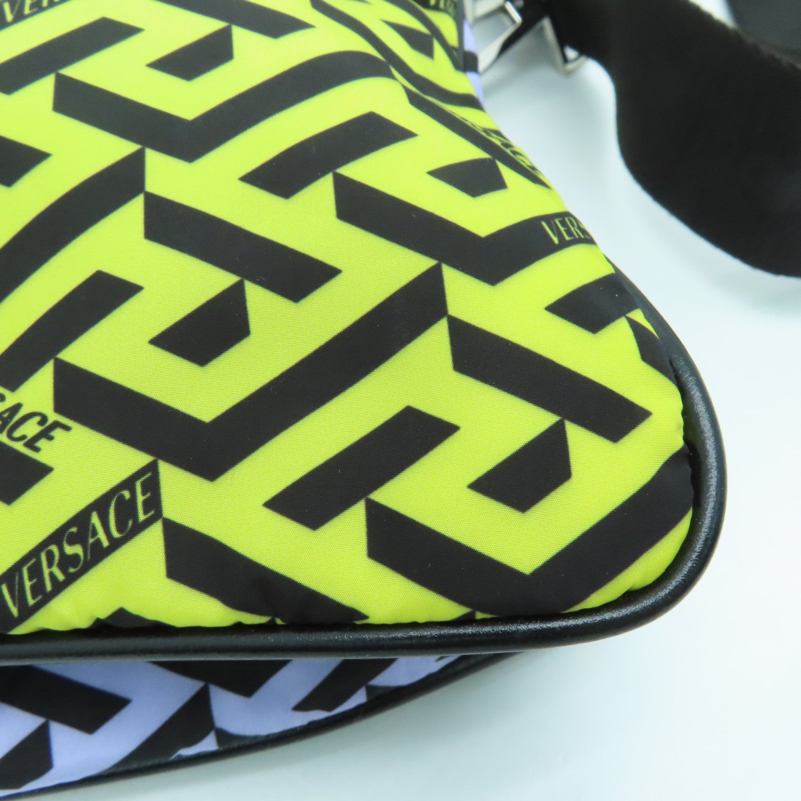 VERSACE Nylon Shoulder Bag Silver Buckle Shoulder Bag Color VERSACE Nylon Shoulder Bag Silver Buckle Shoulder Bag Color