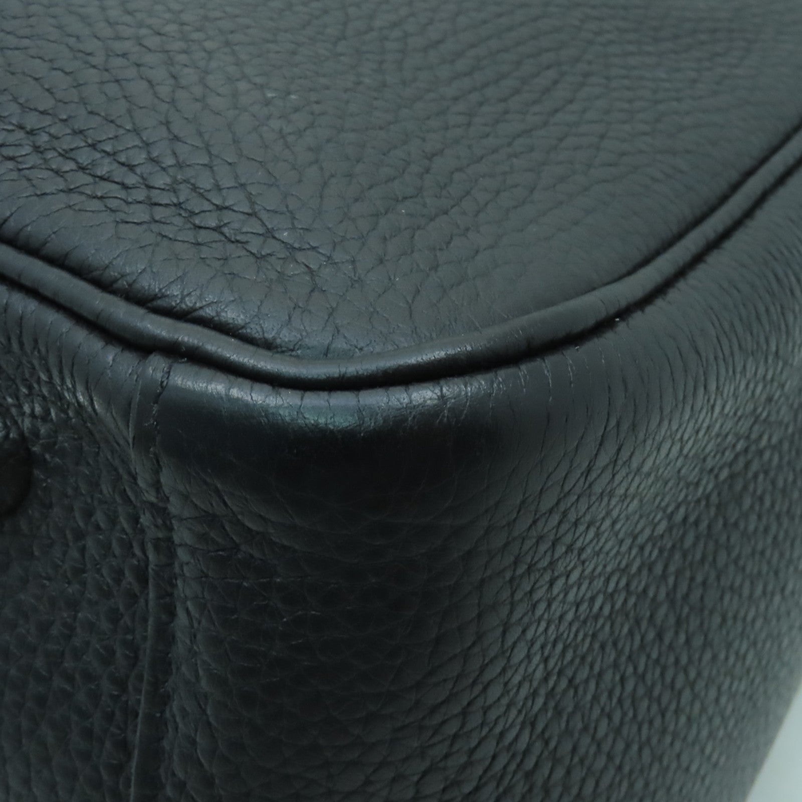 HERMES Clemence皮革Lindy 30銀扣手挽肩背兩用袋黒色
