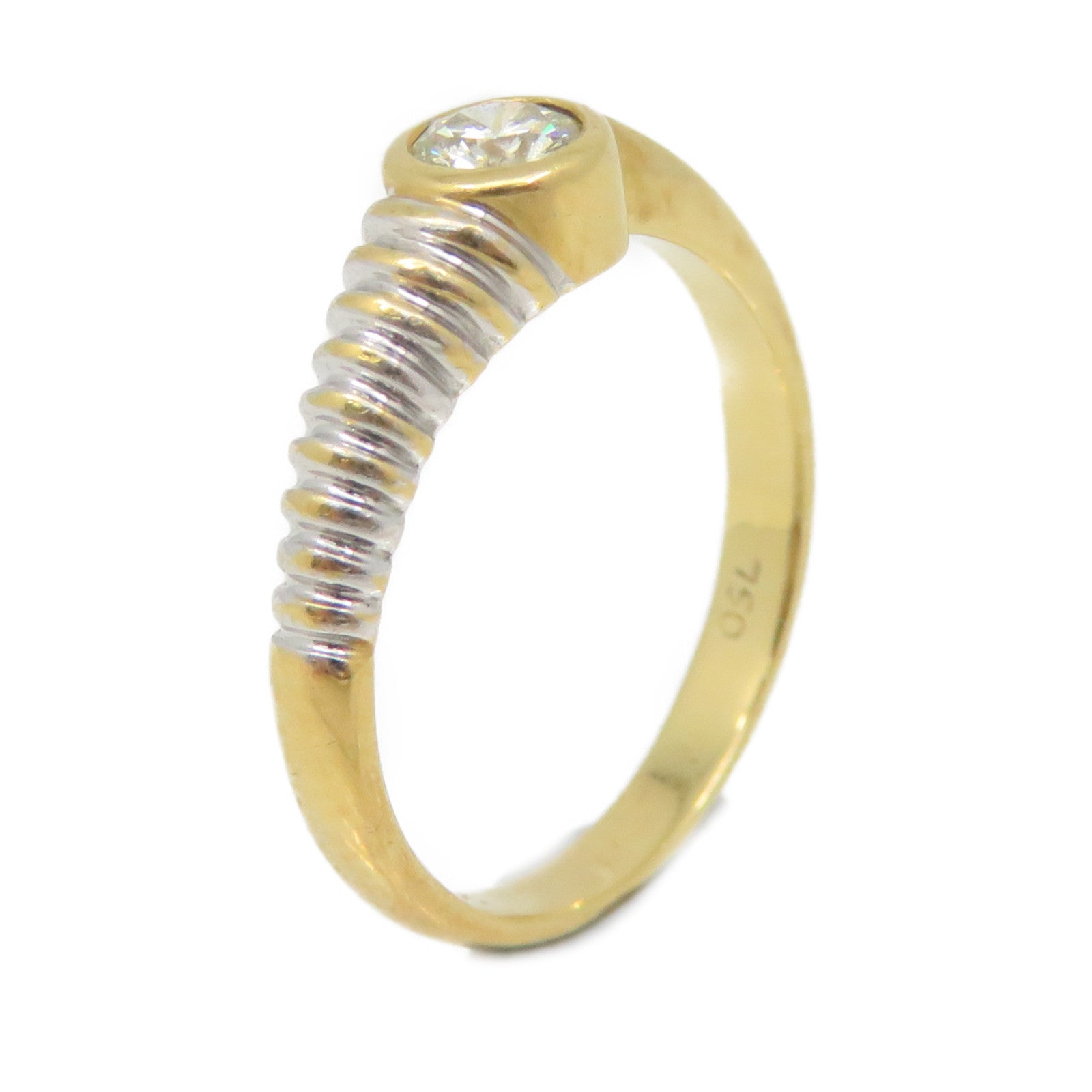 JEWELRY 18K Gold/0.22ct Diamond Ring US#5