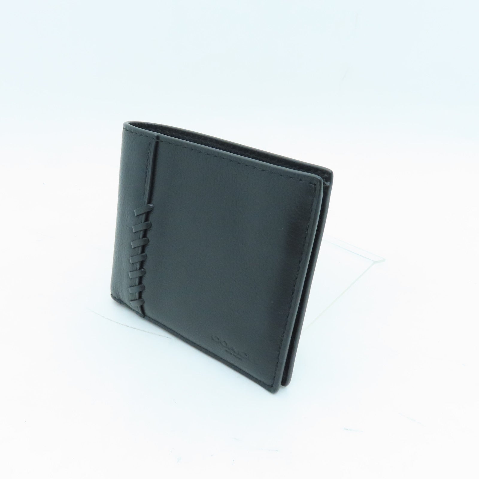 COACH Cowhide Leather Wallet Black