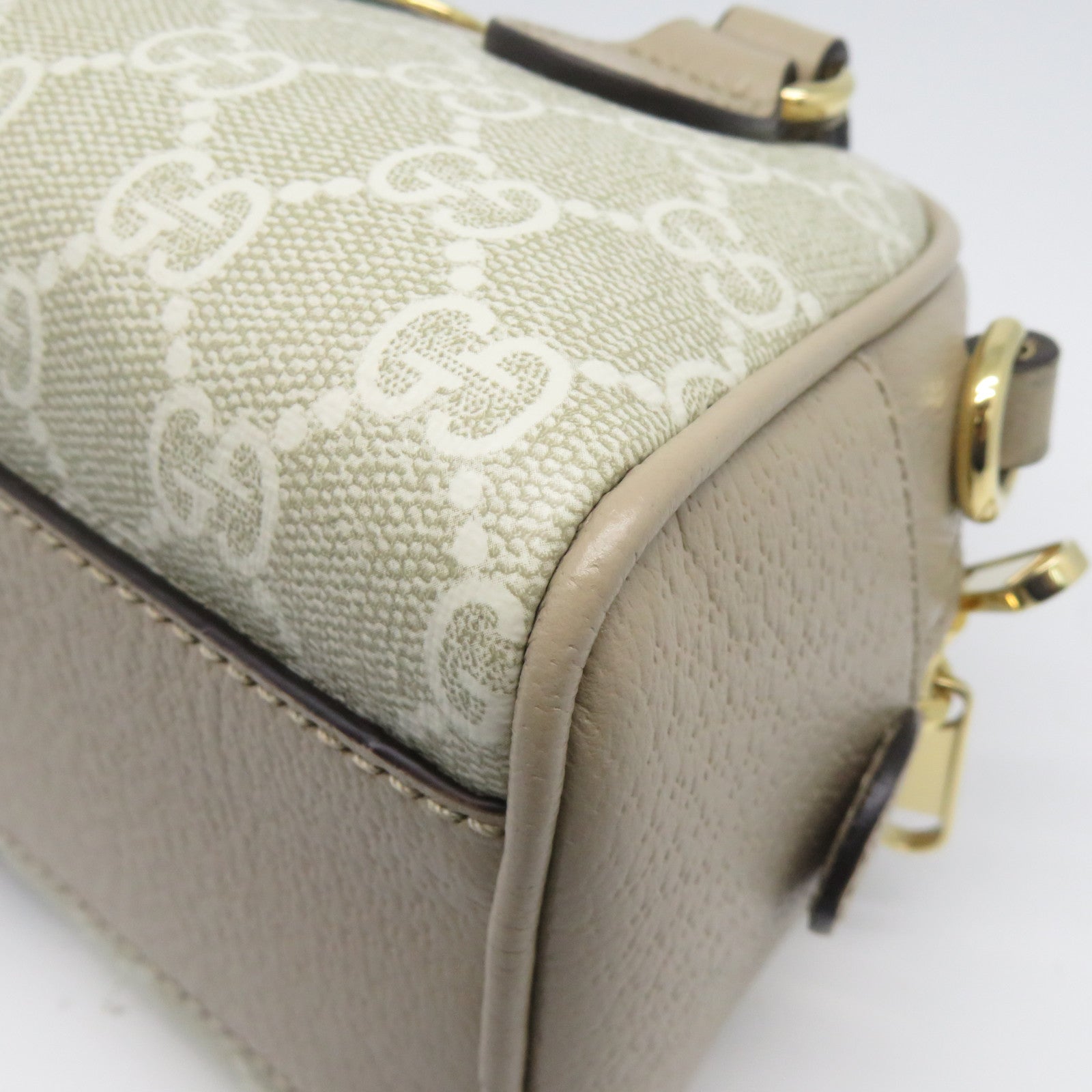GUCCI GG帆布2 Way Shoulder Bag金扣手挽肩背兩用袋米色