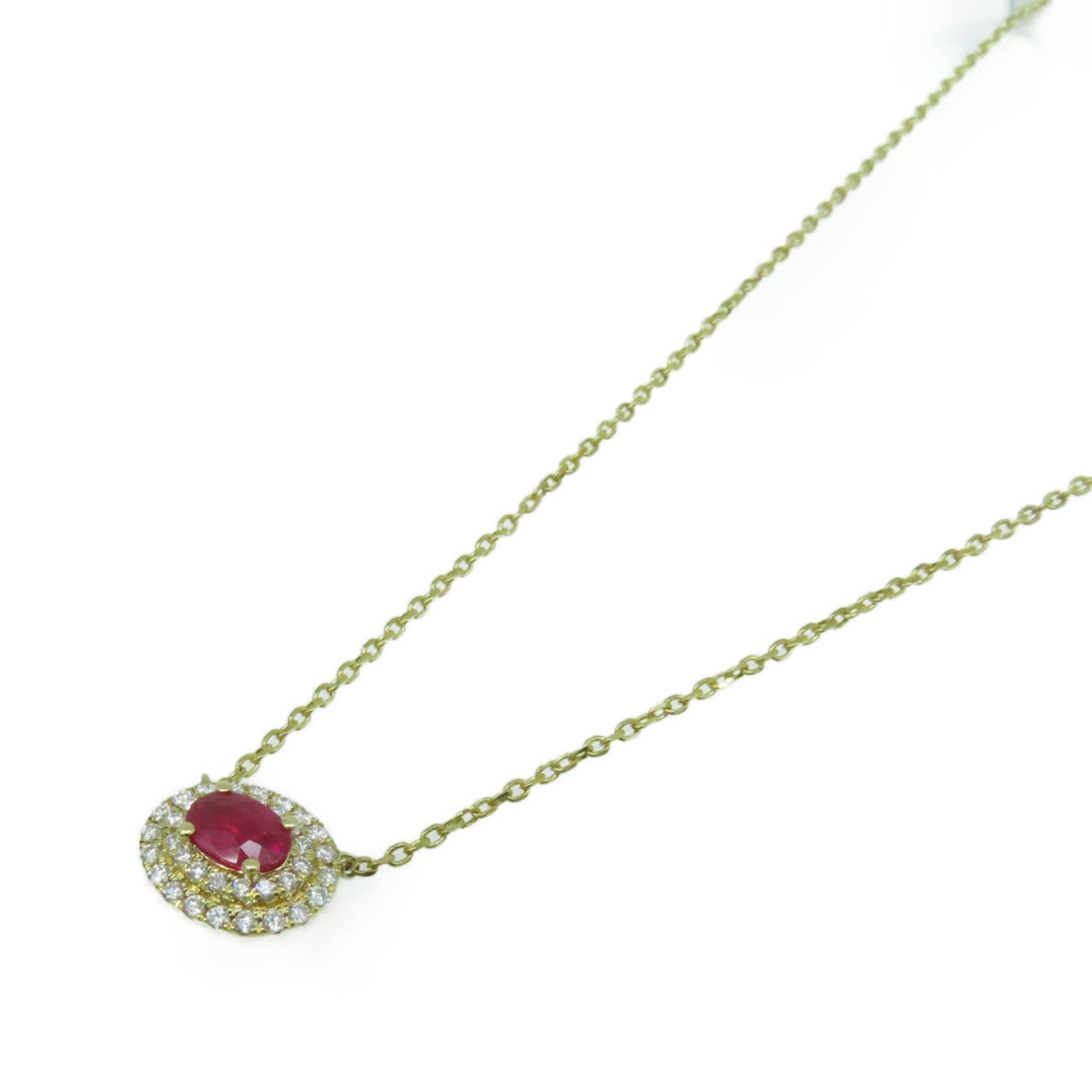 JEWELRY 【激减优惠】14K黄金/0.38ct红宝石/0.25ct钻石Ruby Necklace项链