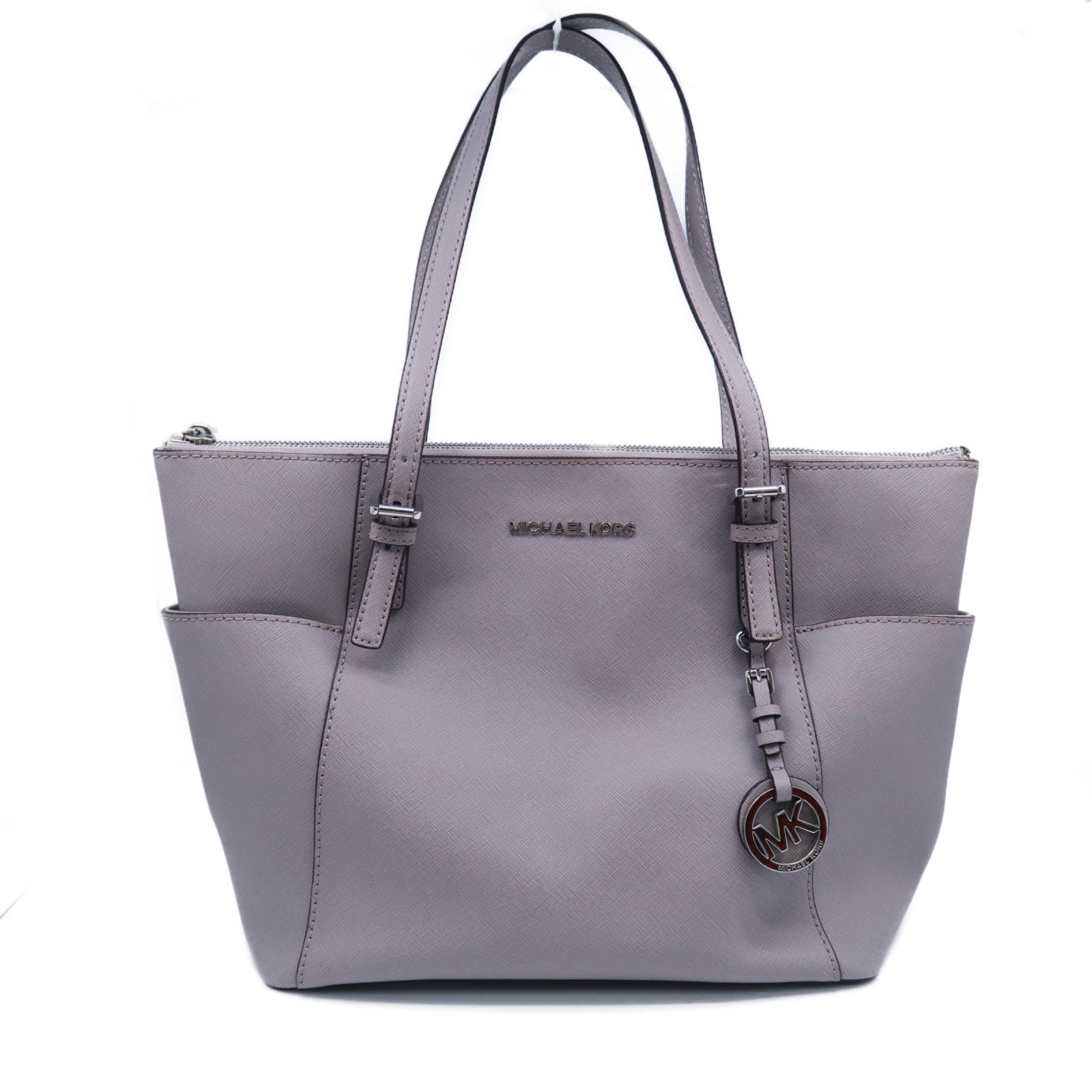 Michael Kors 牛皮皮革Shoulder Bag銀扣肩背袋灰色