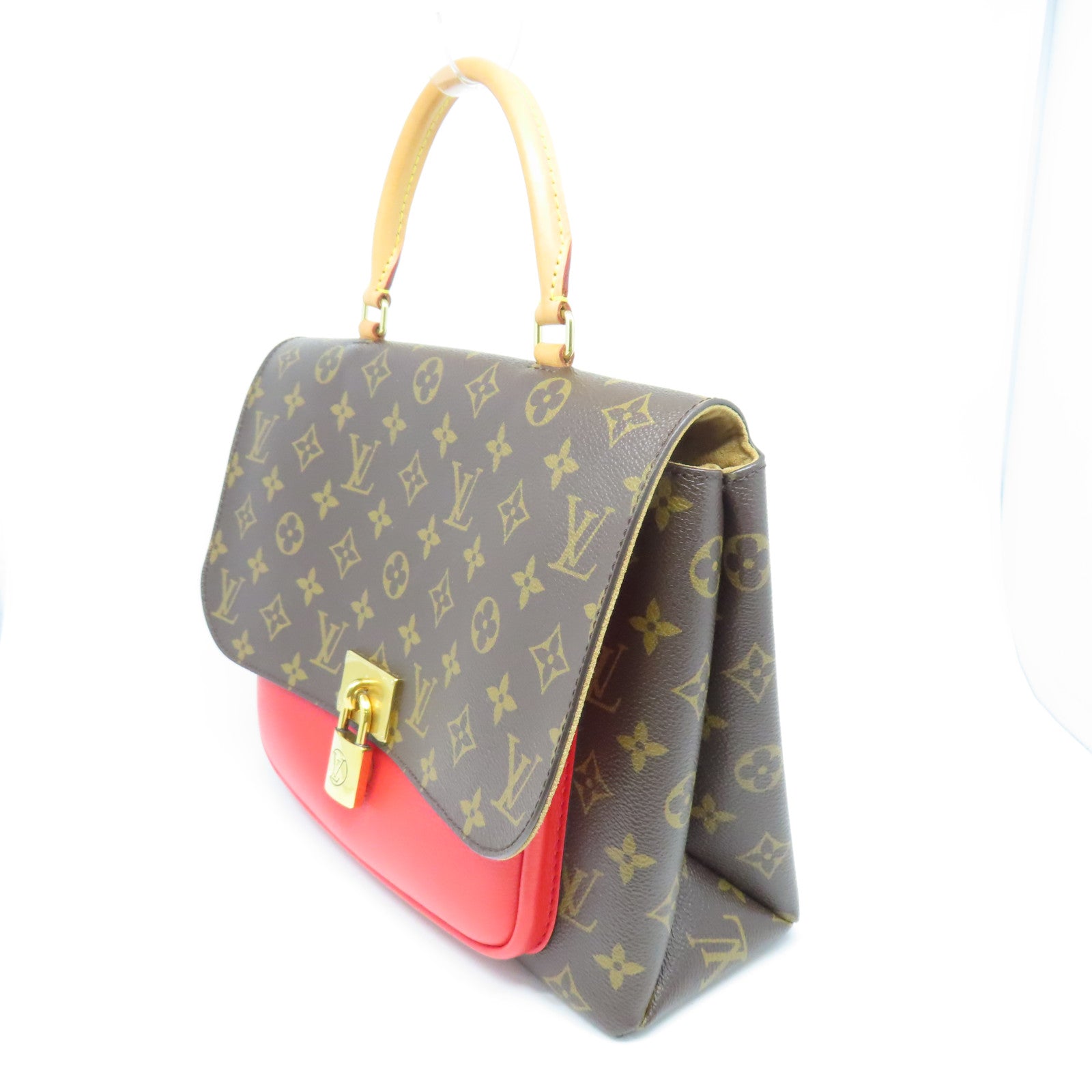 LOUIS VUITTON Monogram Marignan金扣手挽肩背两用袋啡色/红色
