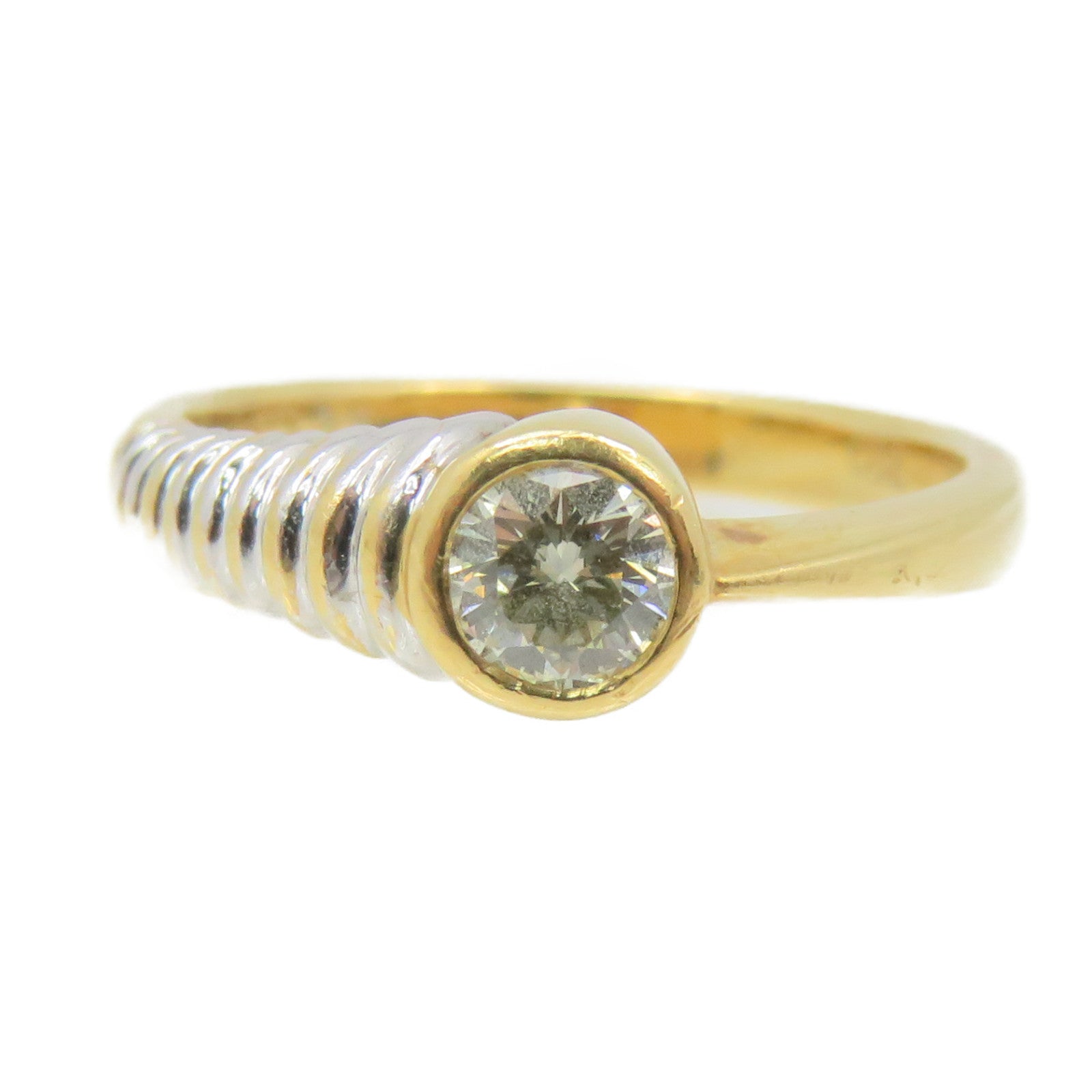 JEWELRY 18K Gold/0.22ct Diamond Ring US#5
