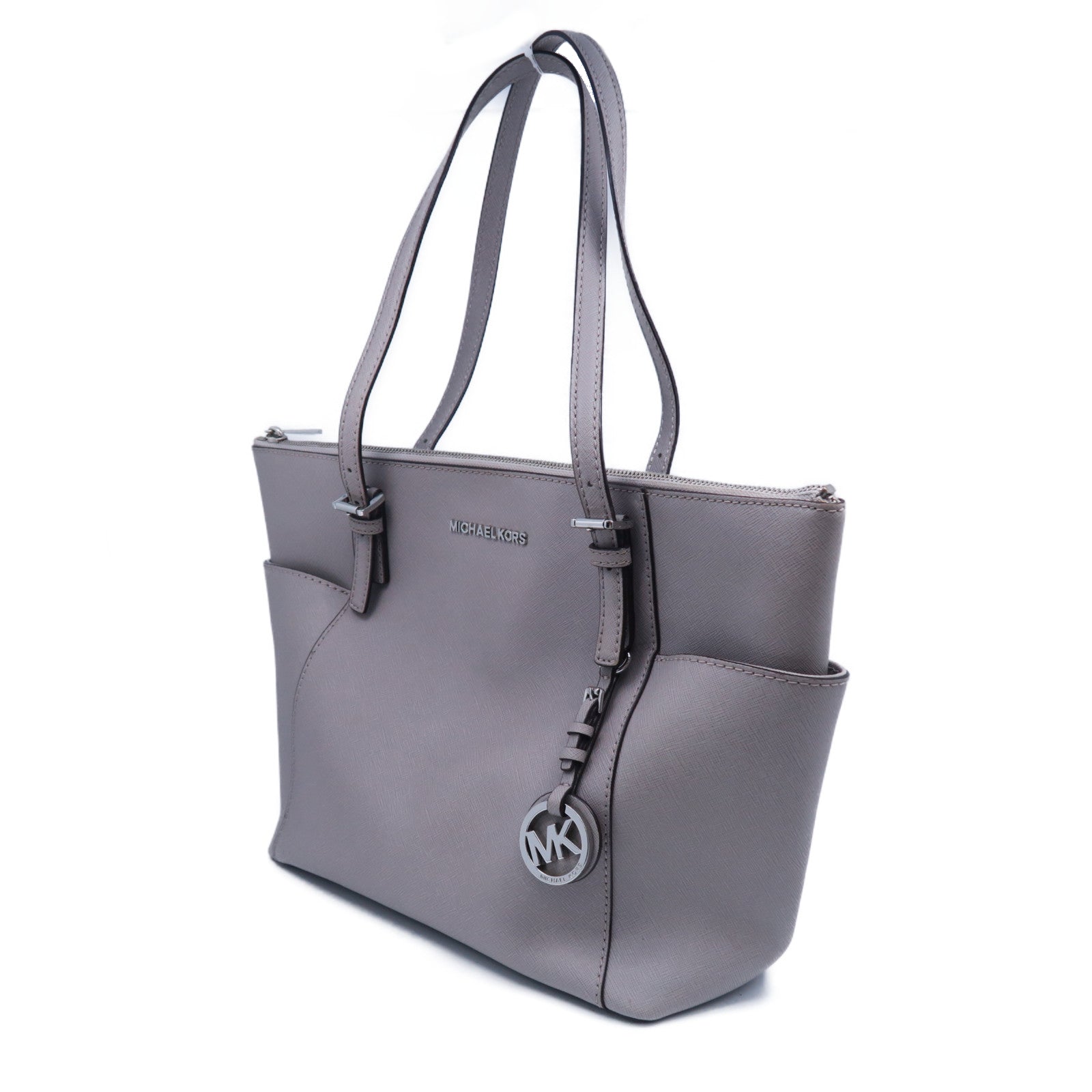 Michael Kors 牛皮皮革Shoulder Bag銀扣肩背袋灰色