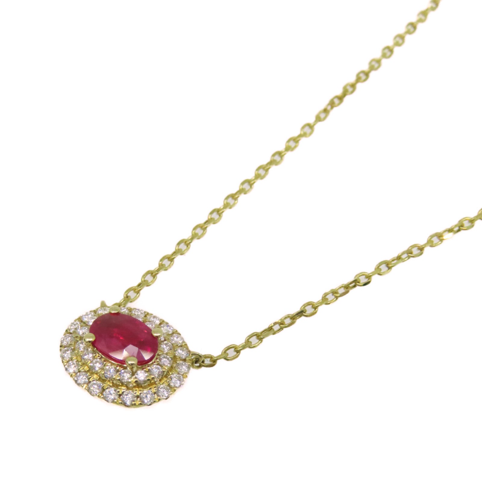 JEWELRY 【激减优惠】14K黄金/0.38ct红宝石/0.25ct钻石Ruby Necklace项链