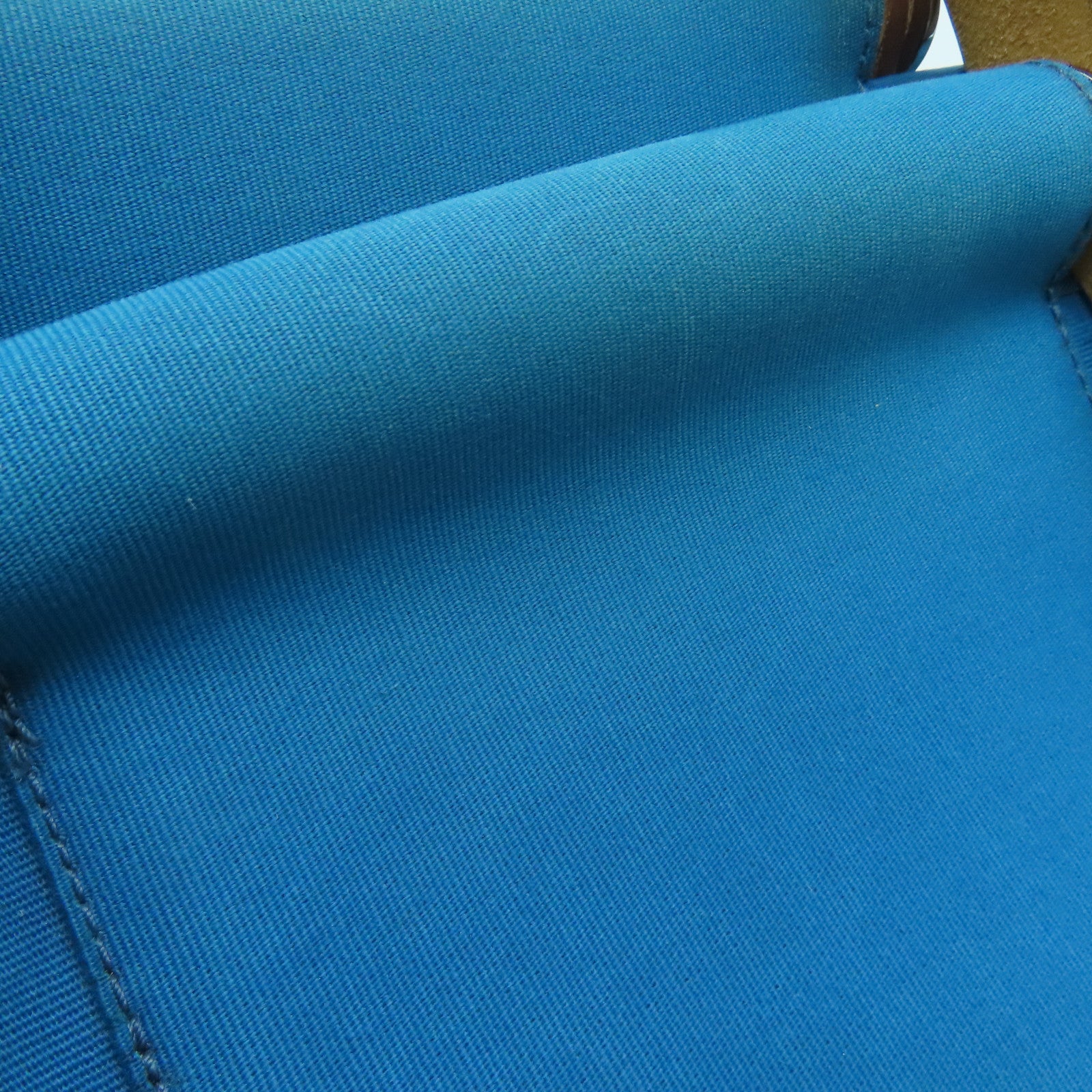 HERMES [Sharp Discount] Canvas CaBag Silver Buckle Shoulder Bag Blue