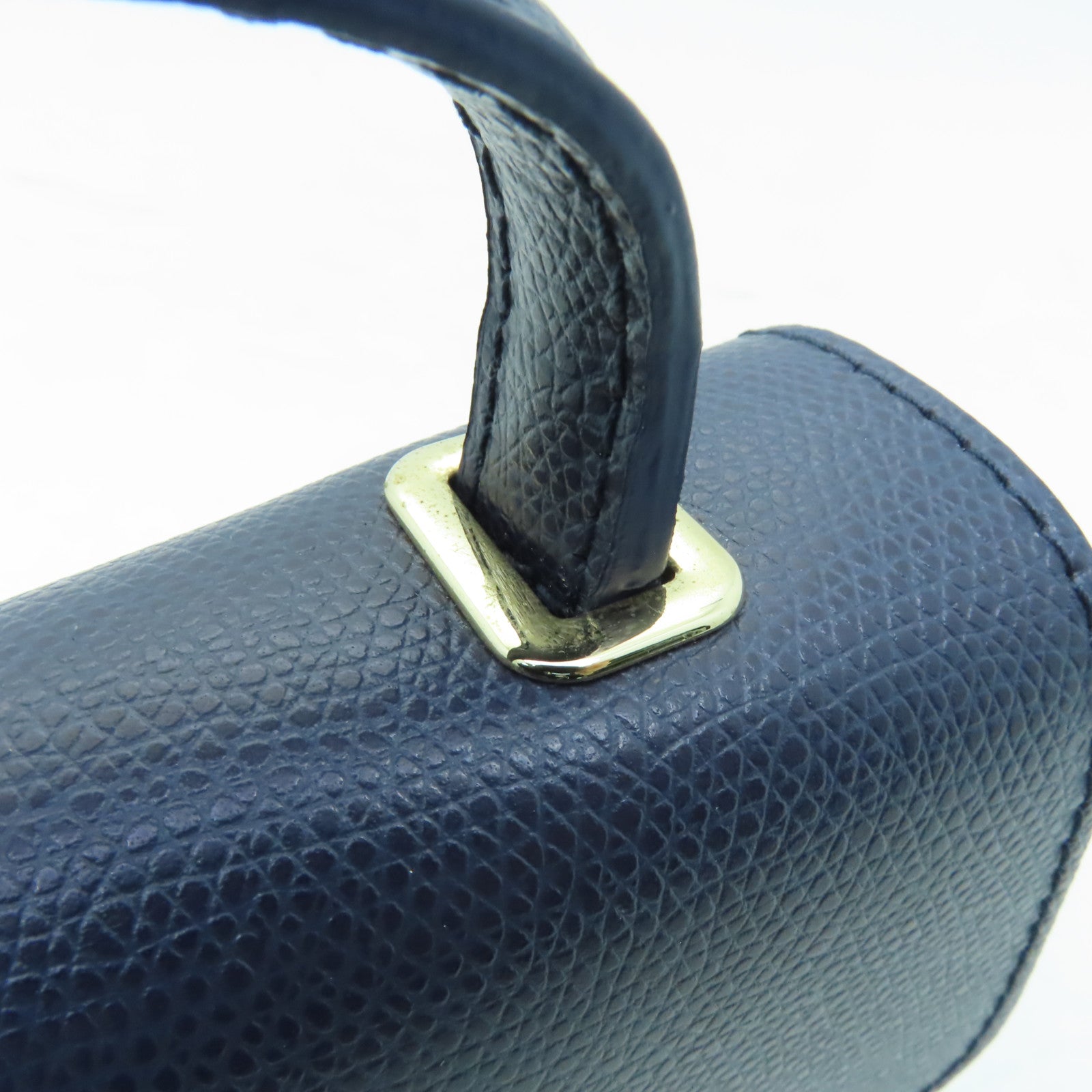 Furla 牛皮皮革Chain Shoulder金扣鏈帶肩背袋深藍色