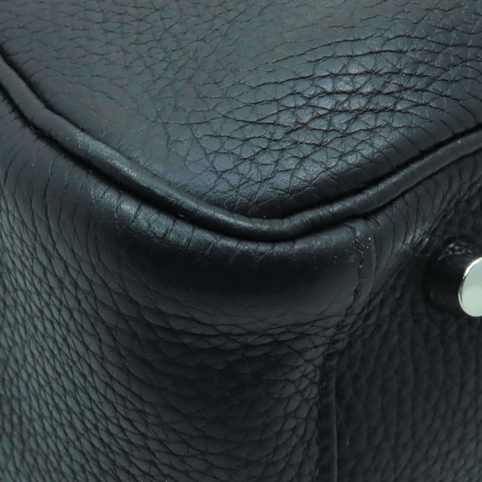 HERMES Clemence皮革Lindy 30銀扣手挽肩背兩用袋黒色