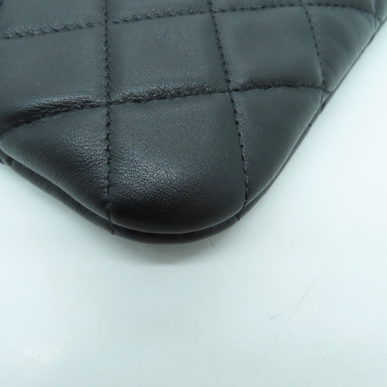 CHANEL 菱格牛皮皮革Clutch手拿包黑色