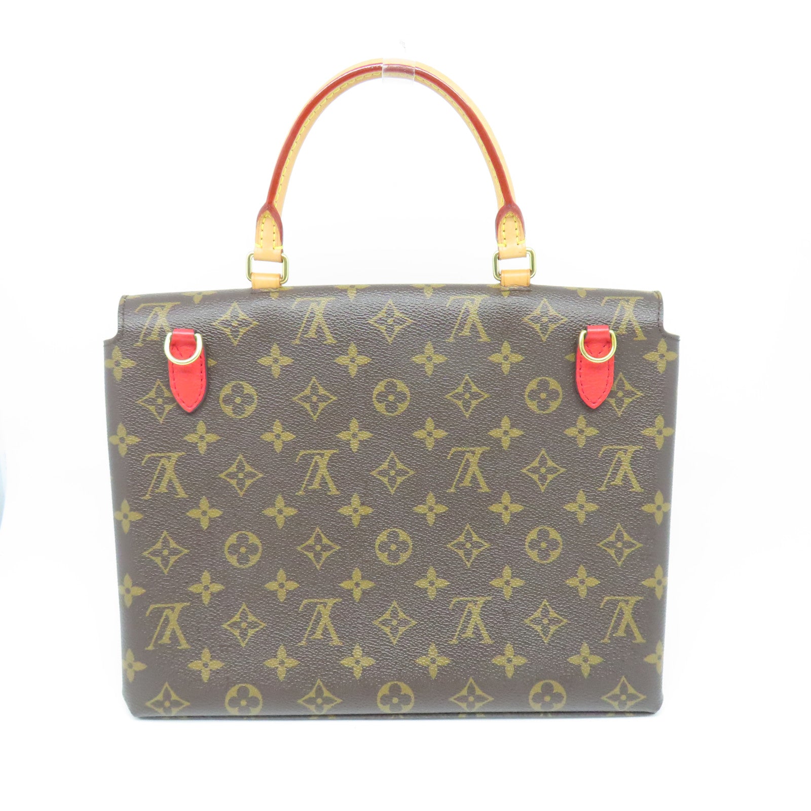 LOUIS VUITTON Monogram Marignan金扣手挽肩背两用袋啡色/红色