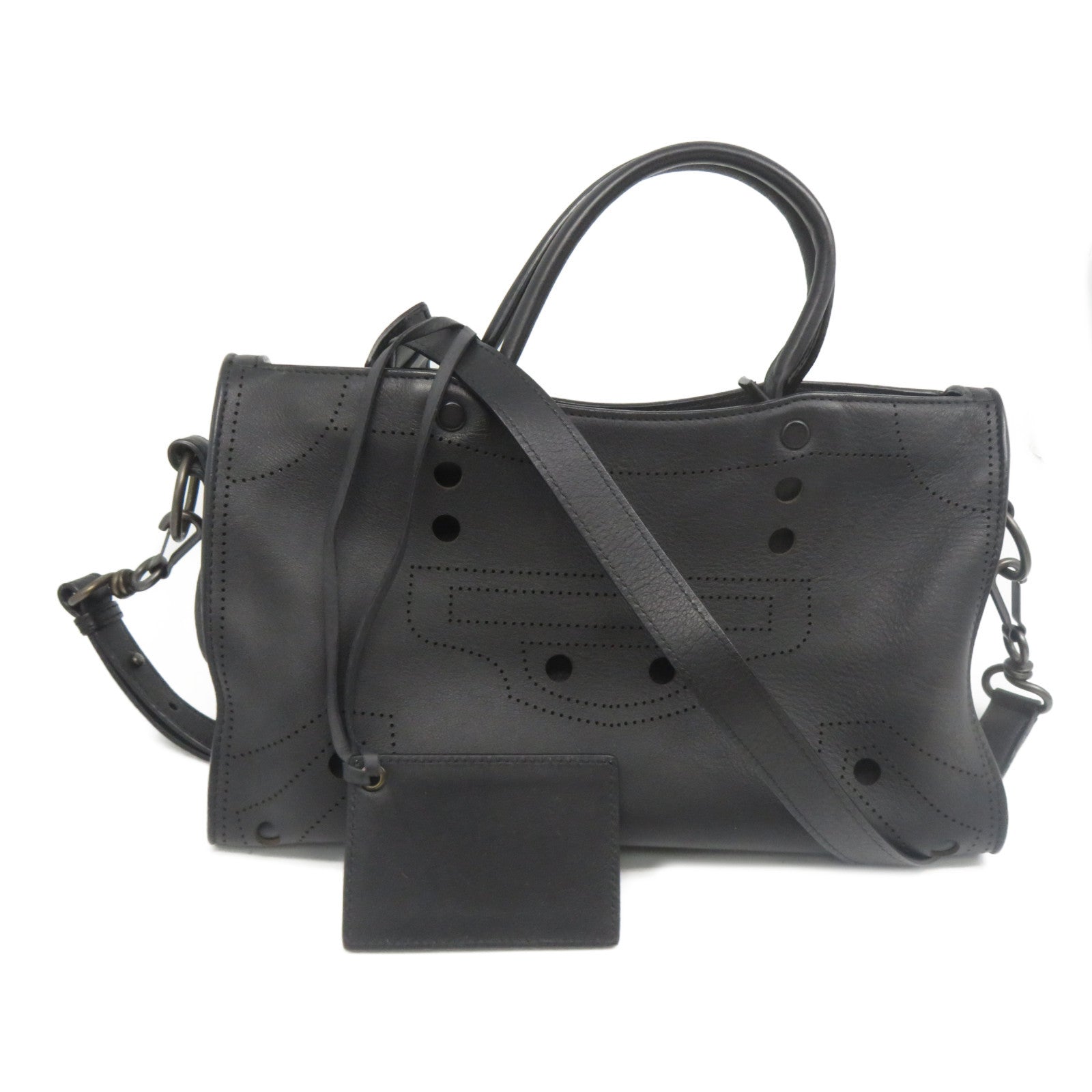 BALENCIAGA 牛皮皮革2 Way Shoulder手挽肩背兩用袋黑色