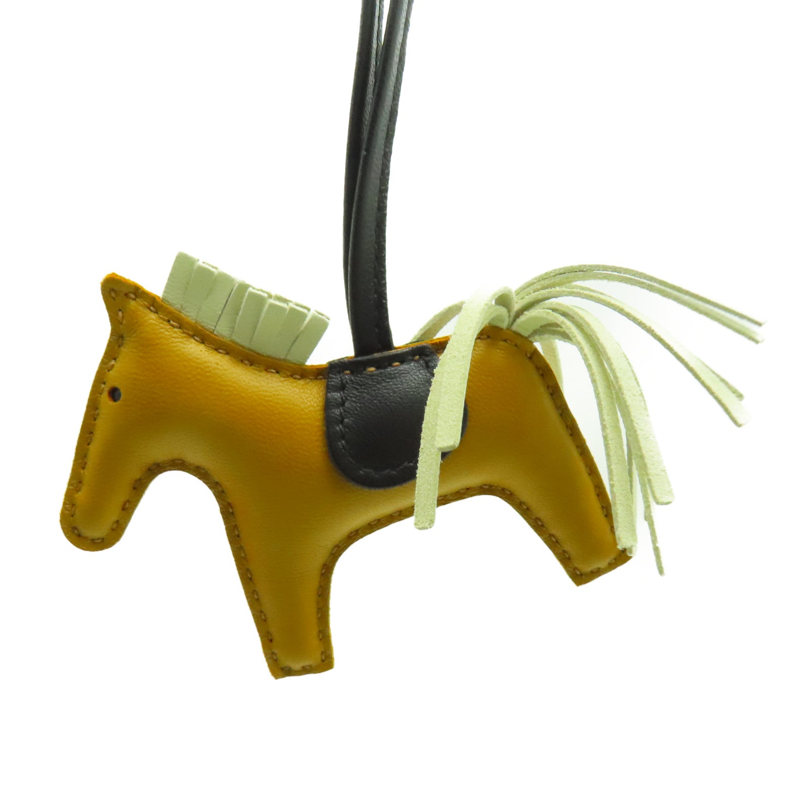 HERMES Clemence皮革Rodeo PM掛飾啡色/黑色/米色