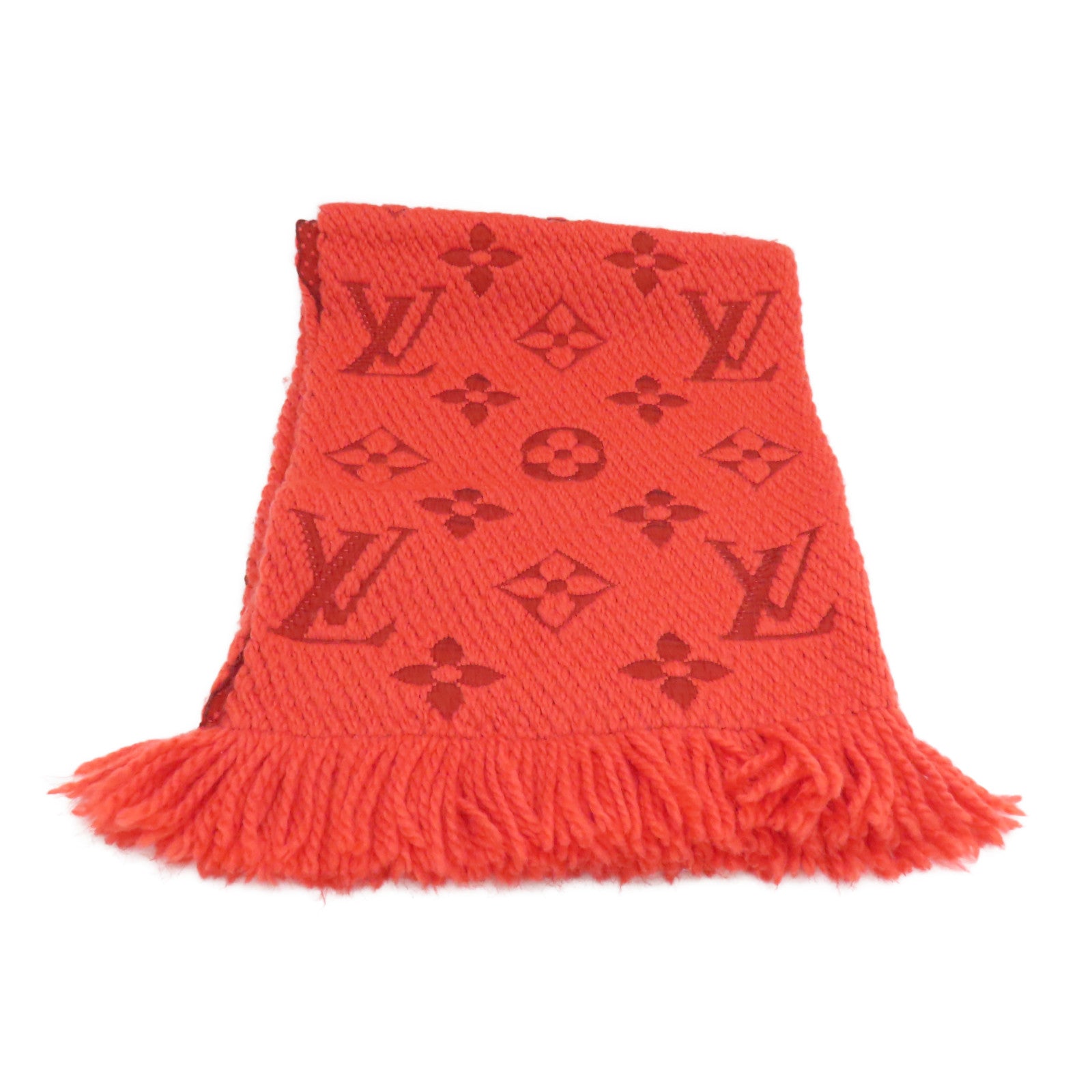 LOUIS VUITTON Wool/Silk Muffler颈巾橙红色