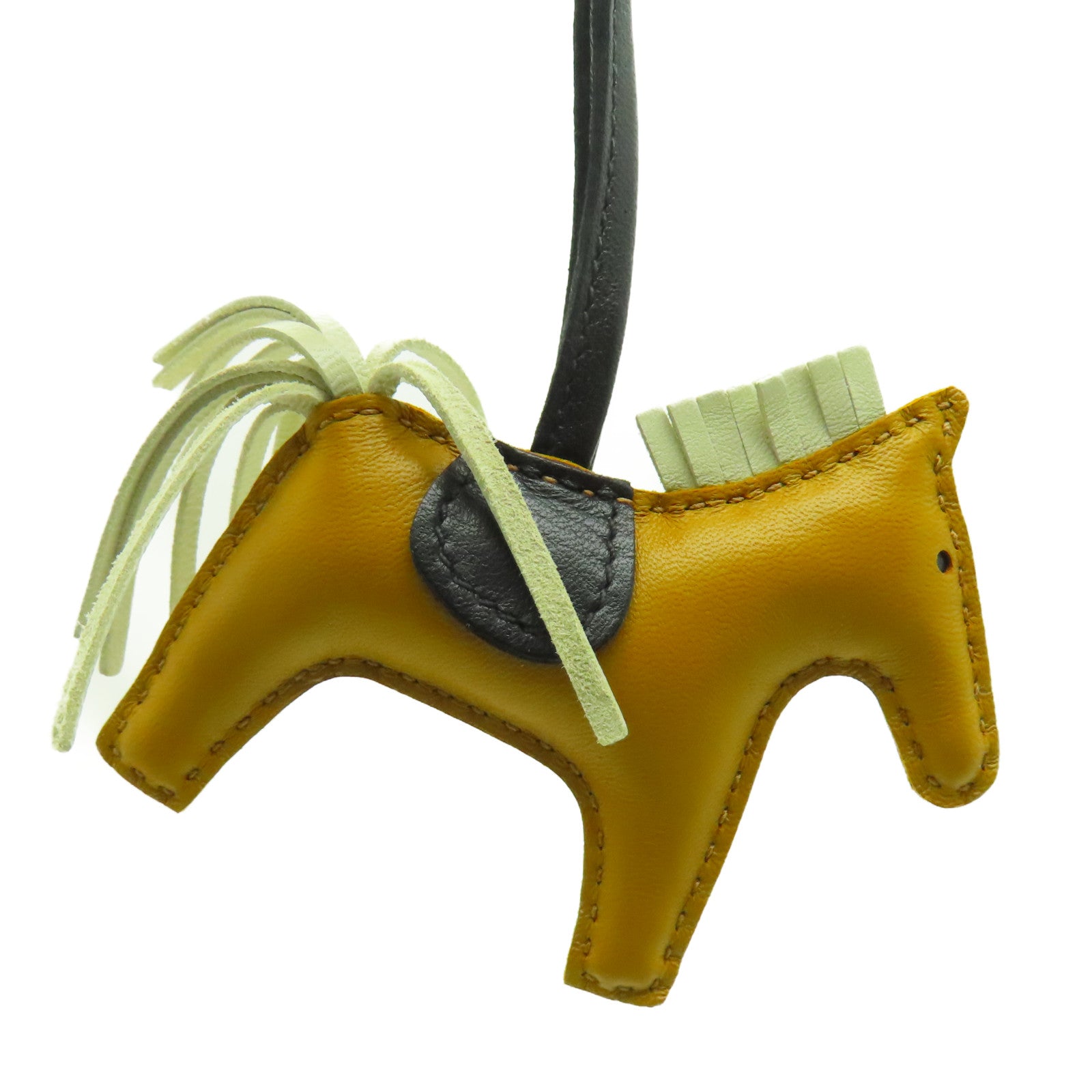 HERMES Clemence皮革Rodeo PM掛飾啡色/黑色/米色