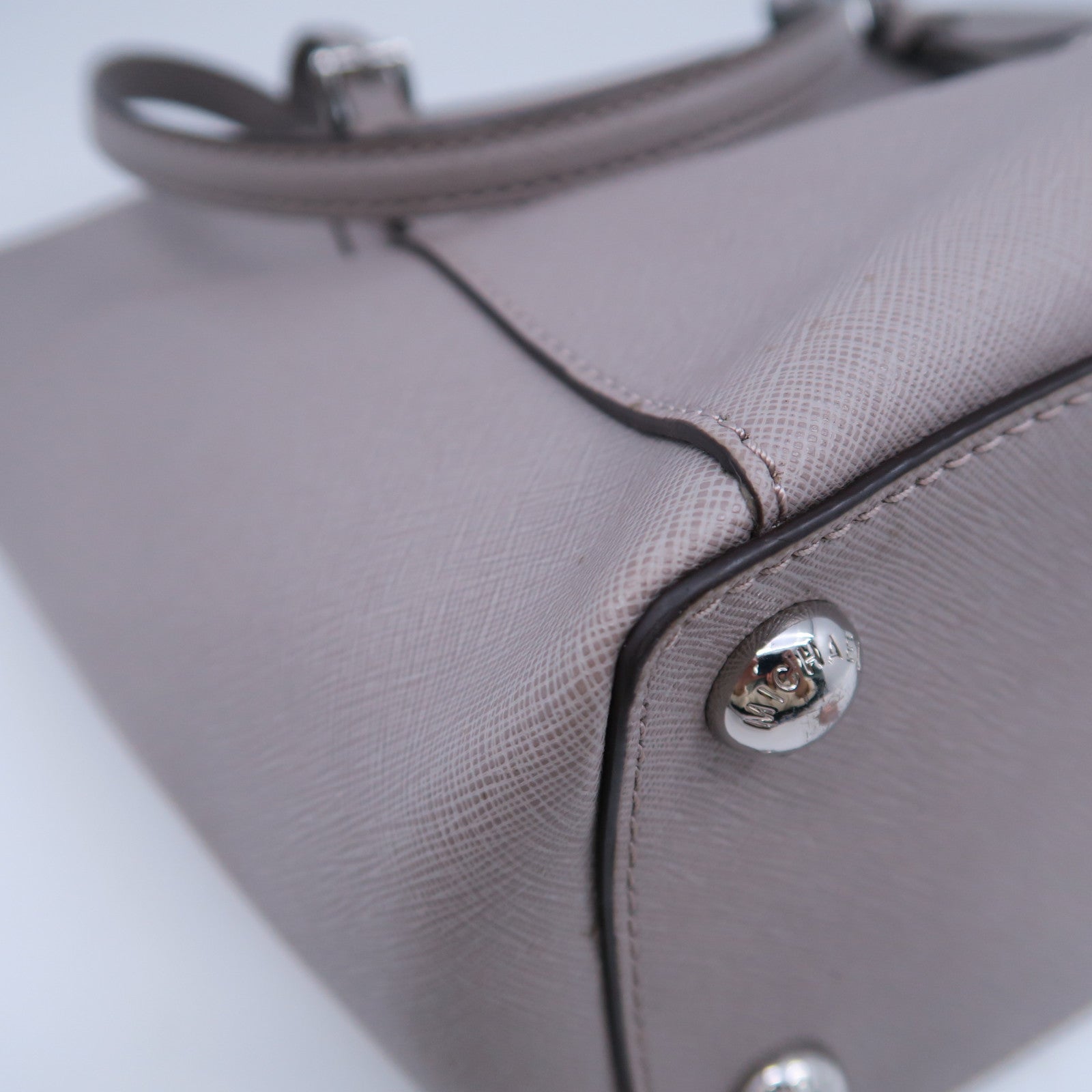 Michael Kors 牛皮皮革Shoulder Bag銀扣肩背袋灰色
