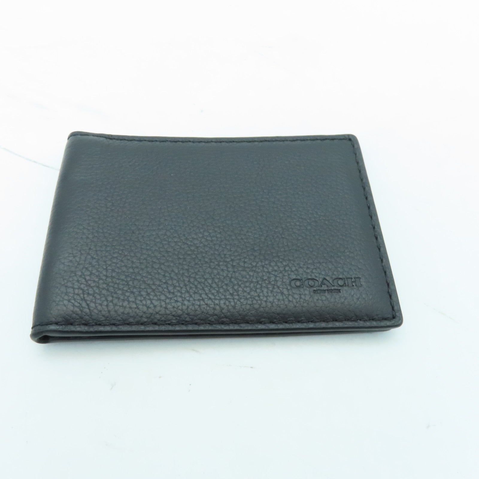 COACH Cowhide Leather Wallet Black