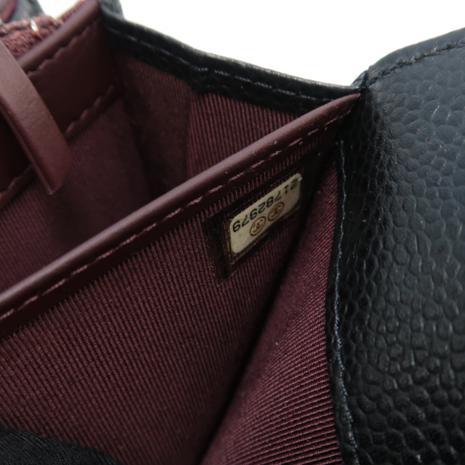 CHANEL Caviar皮革Classic Long Wallet銀扣長錢包黒色