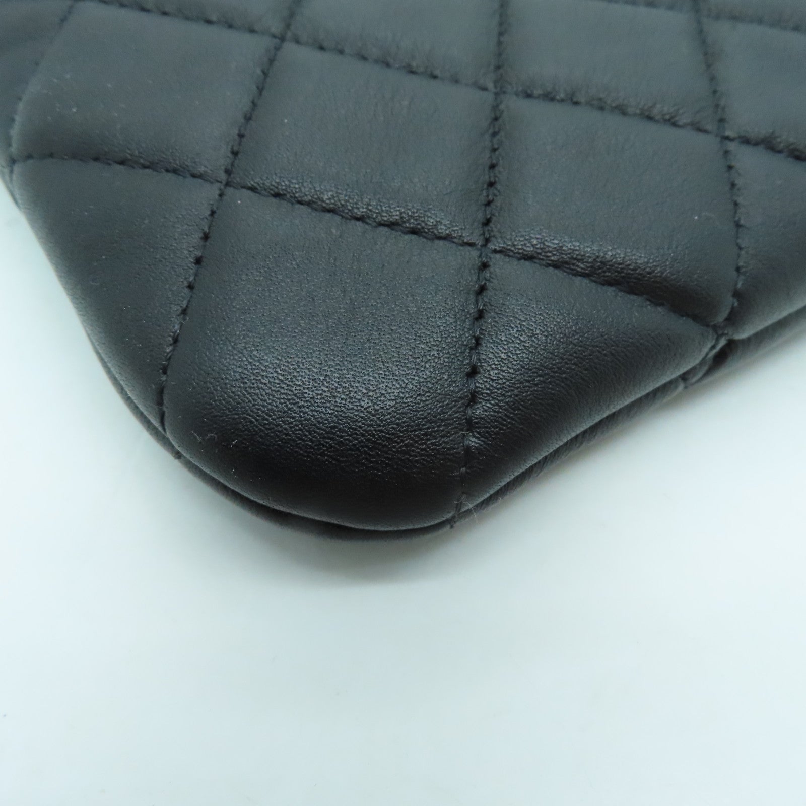 CHANEL 菱格牛皮皮革Clutch手拿包黑色