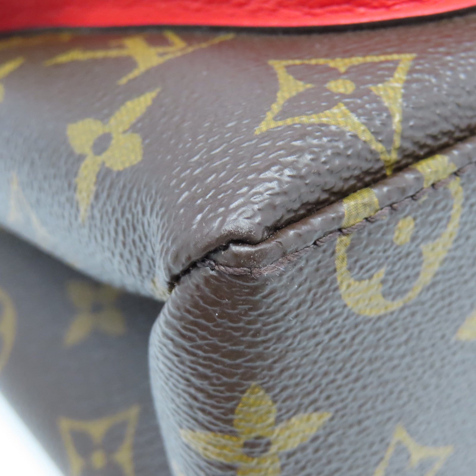 LOUIS VUITTON Monogram Marignan金扣手挽肩背两用袋啡色/红色