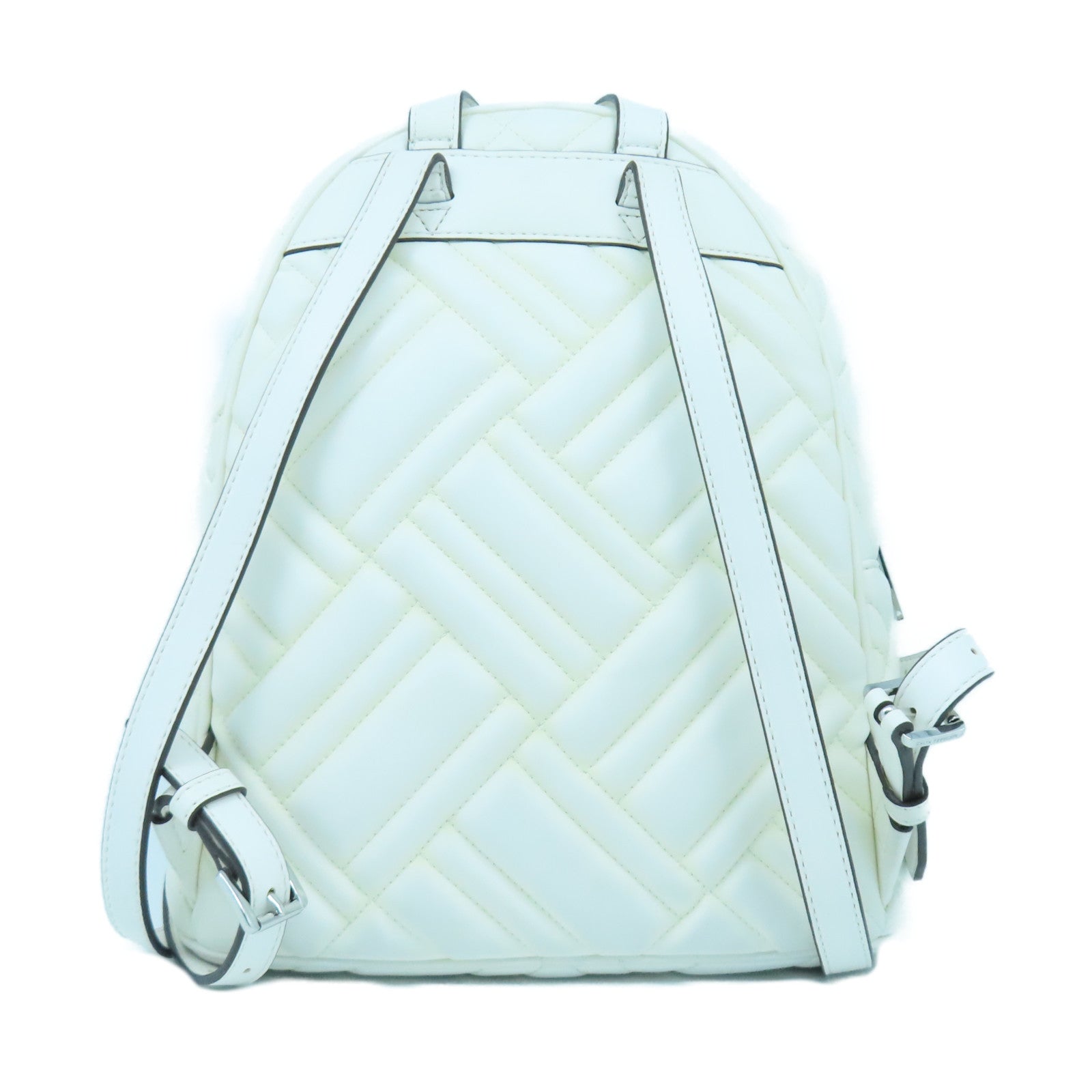 Michael Kors 牛皮皮革Rucksack銀扣背包白色