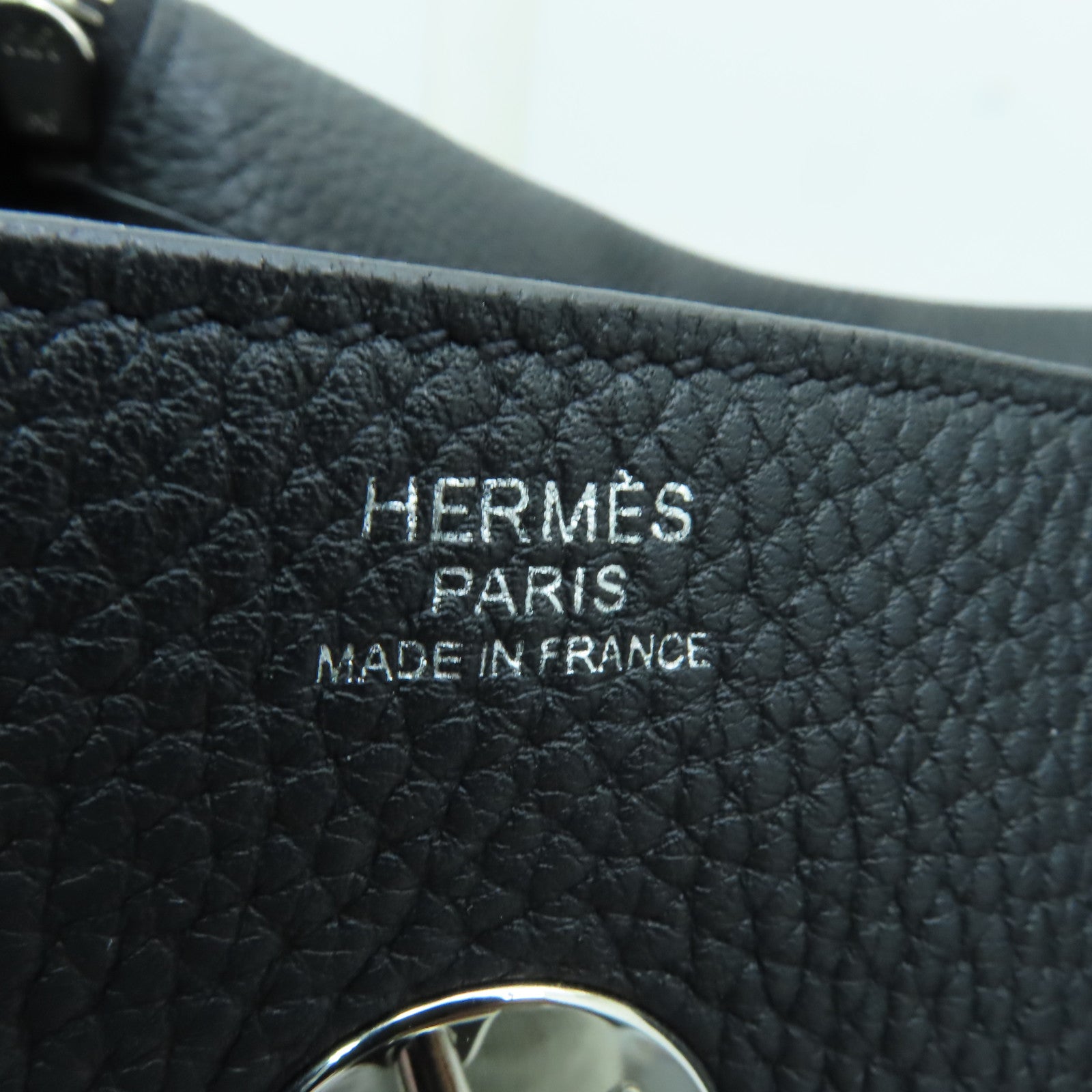 HERMES Clemence皮革Lindy 30銀扣手挽肩背兩用袋黒色
