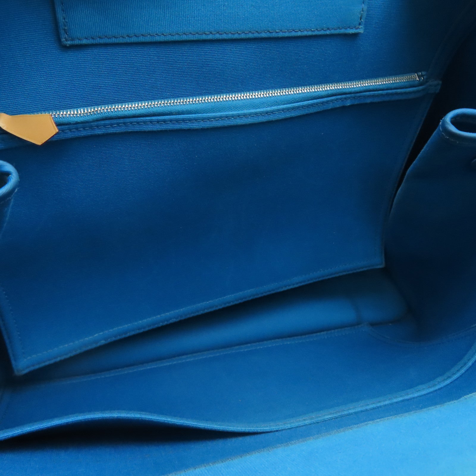 HERMES [Sharp Discount] Canvas CaBag Silver Buckle Shoulder Bag Blue