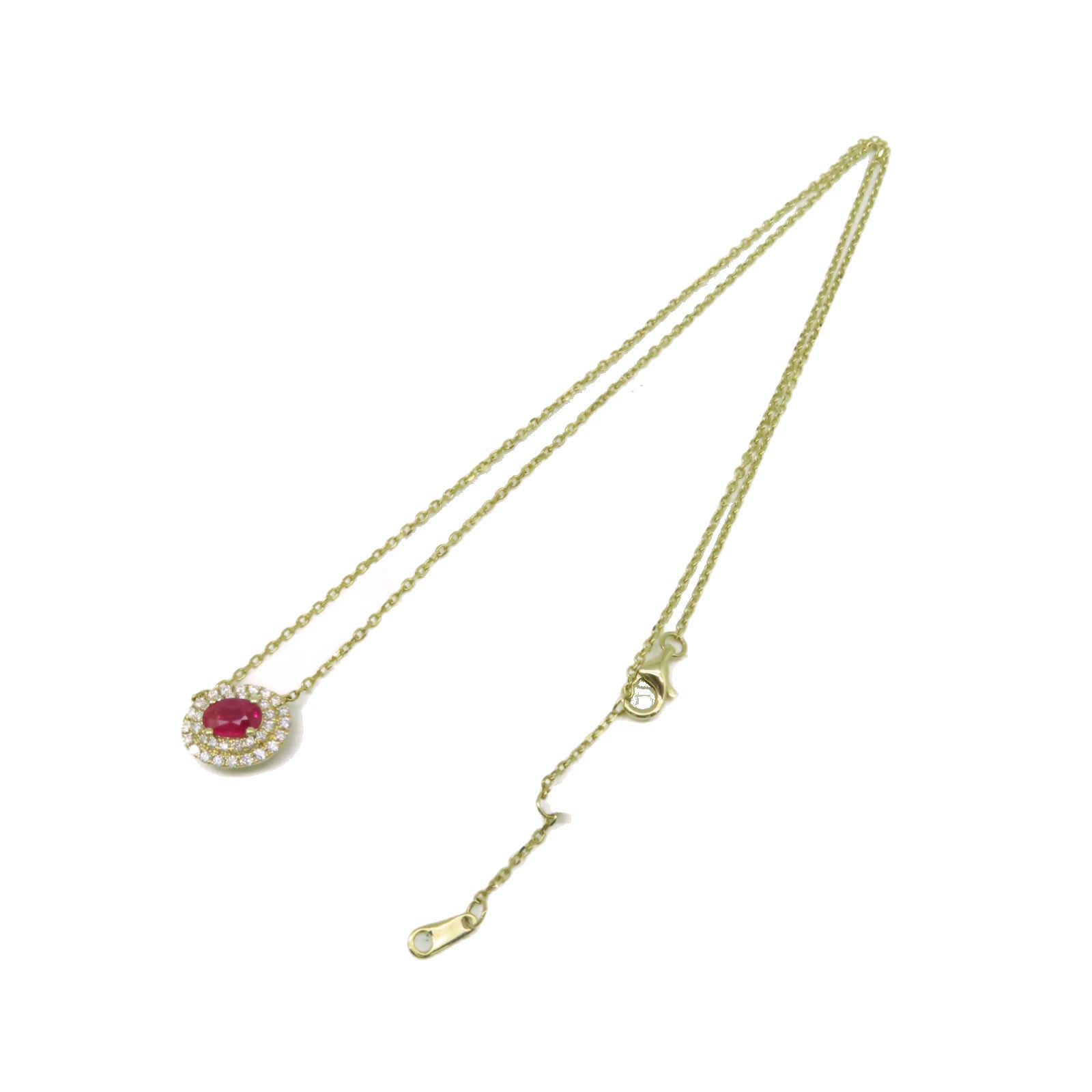 JEWELRY 【激减优惠】14K黄金/0.38ct红宝石/0.25ct钻石Ruby Necklace项链