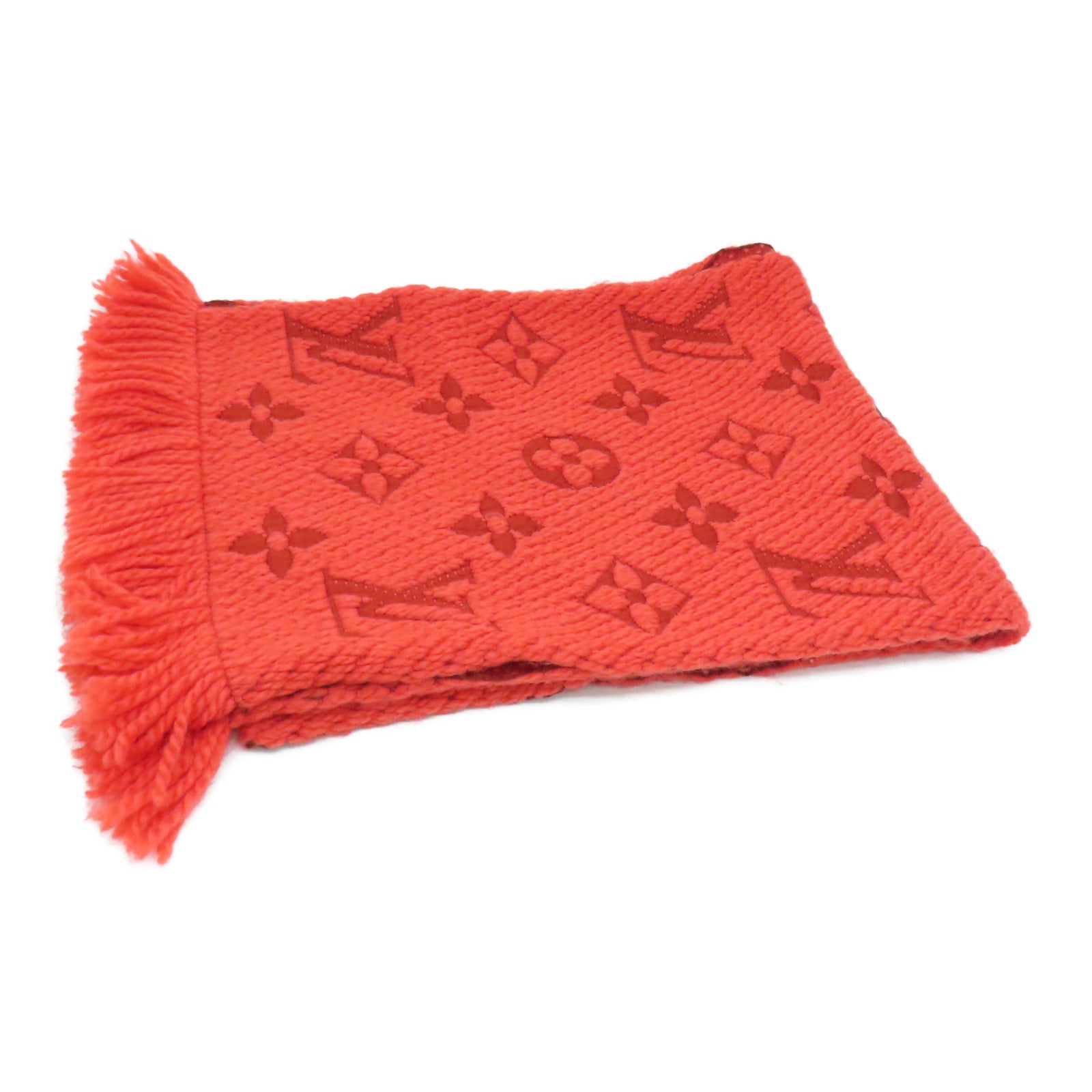 LOUIS VUITTON Wool/Silk Muffler颈巾橙红色