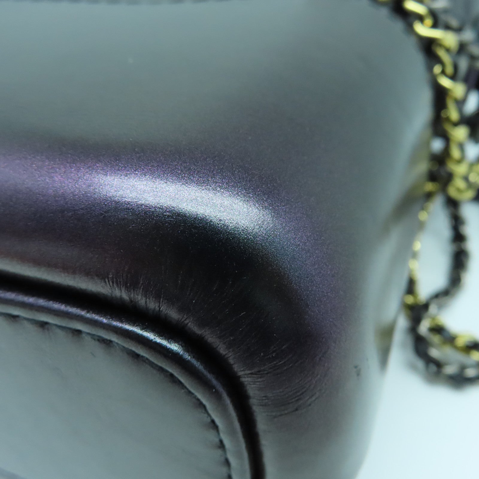 CHANEL rhombic cowhide leather Gabrielle Bag gold buckle shoulder bag purple
