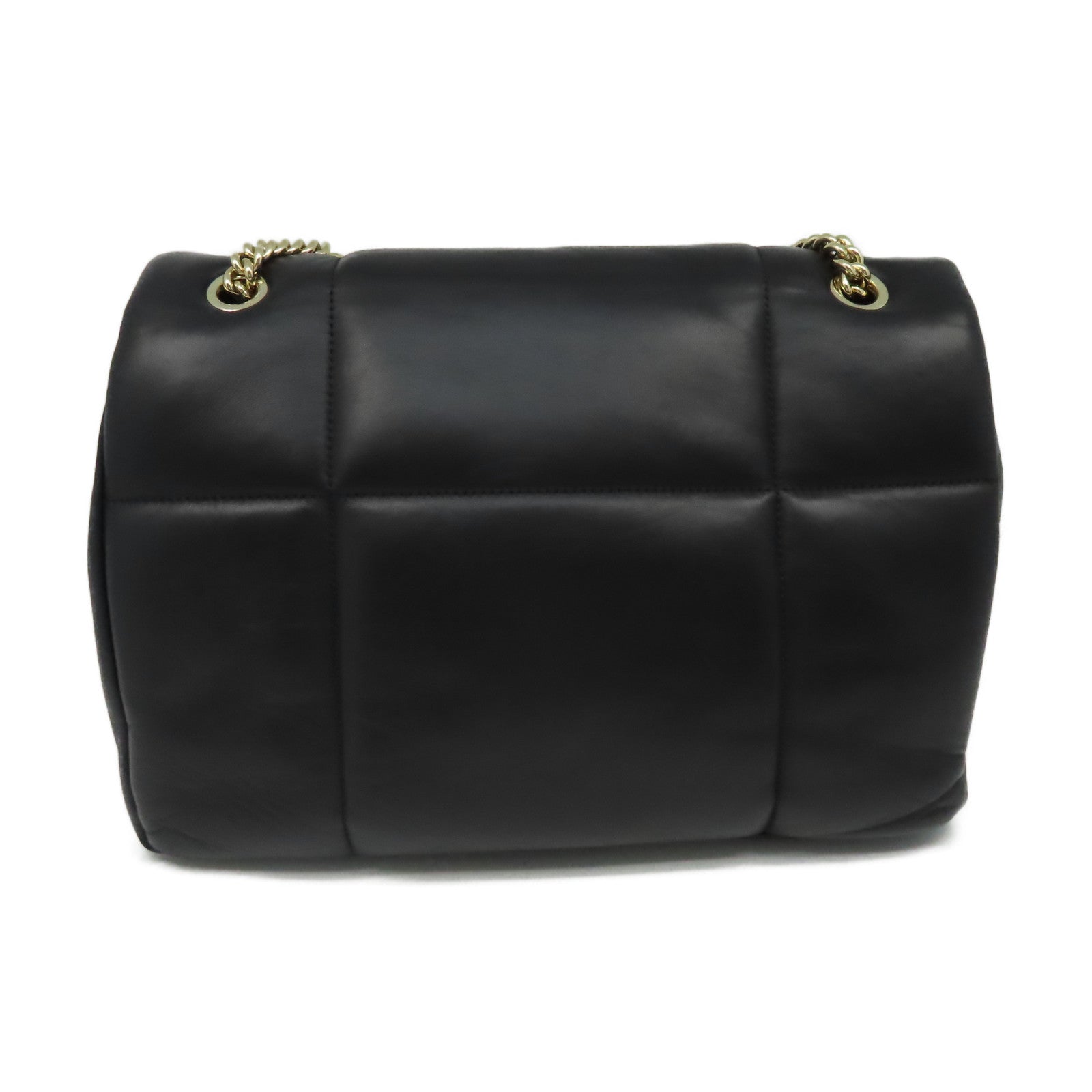Salvatore Ferragamo 牛皮皮革Quilted Leather Chain Shoulder Bag鏈帶肩背袋黑色