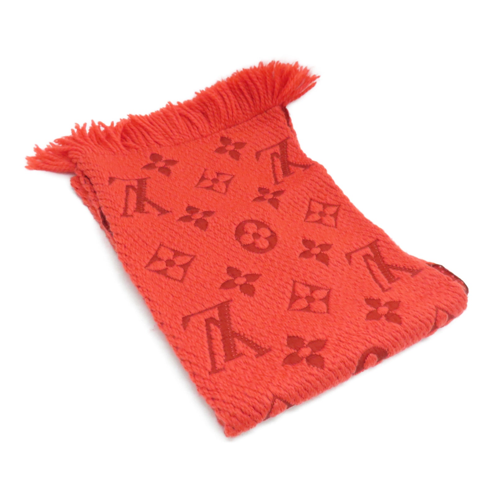 LOUIS VUITTON Wool/Silk Muffler颈巾橙红色