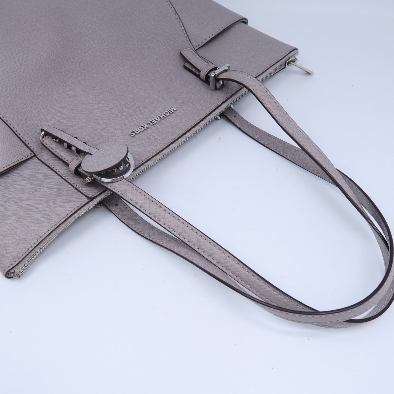 Michael Kors 牛皮皮革Shoulder Bag銀扣肩背袋灰色