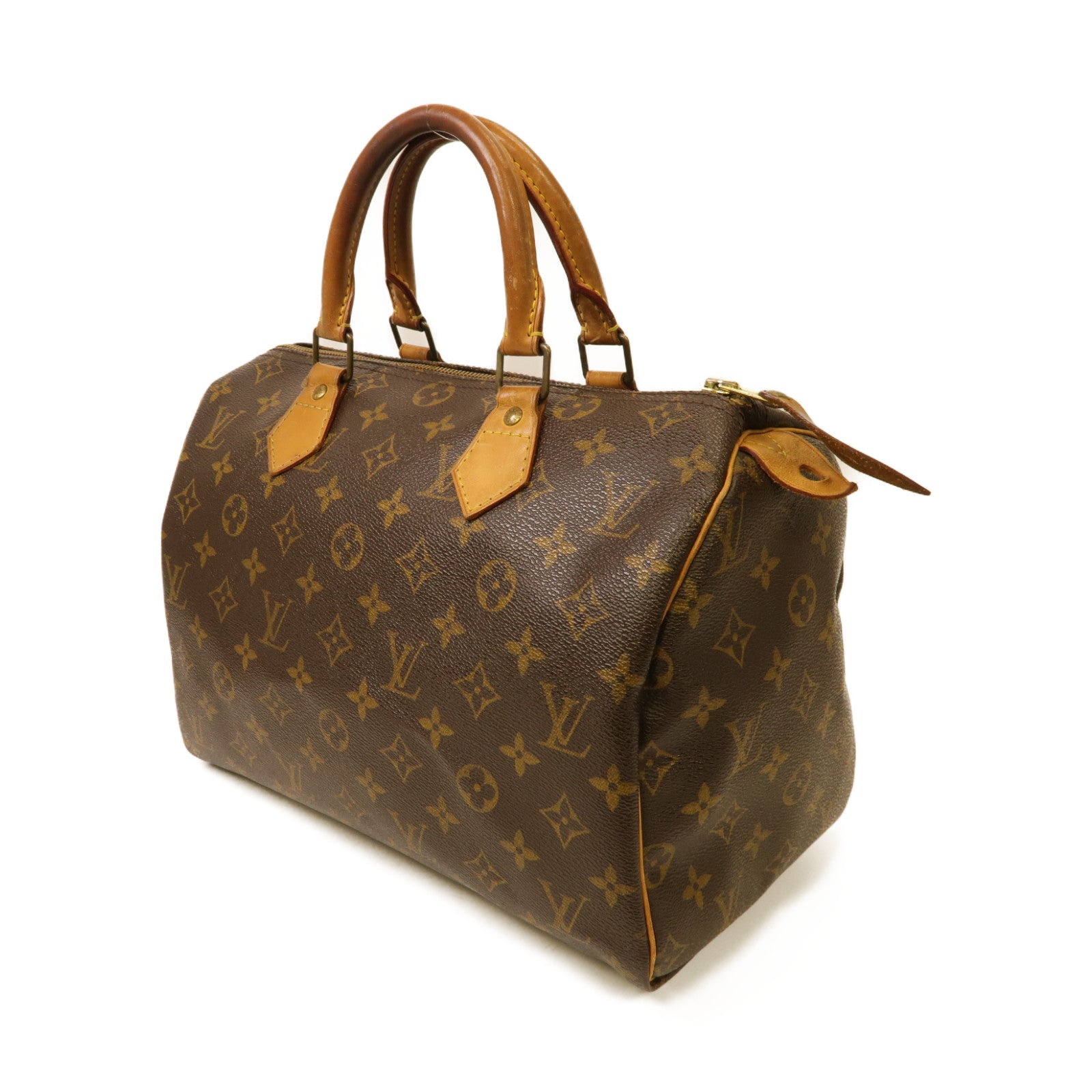 LOUIS VUITTON Monogram Speedy 30金扣手挽袋棕色