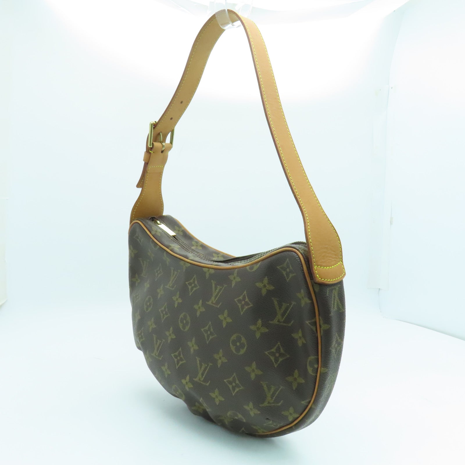 LOUIS VUITTON Monogram Pochette Crossant手挽袋/肩背袋啡色