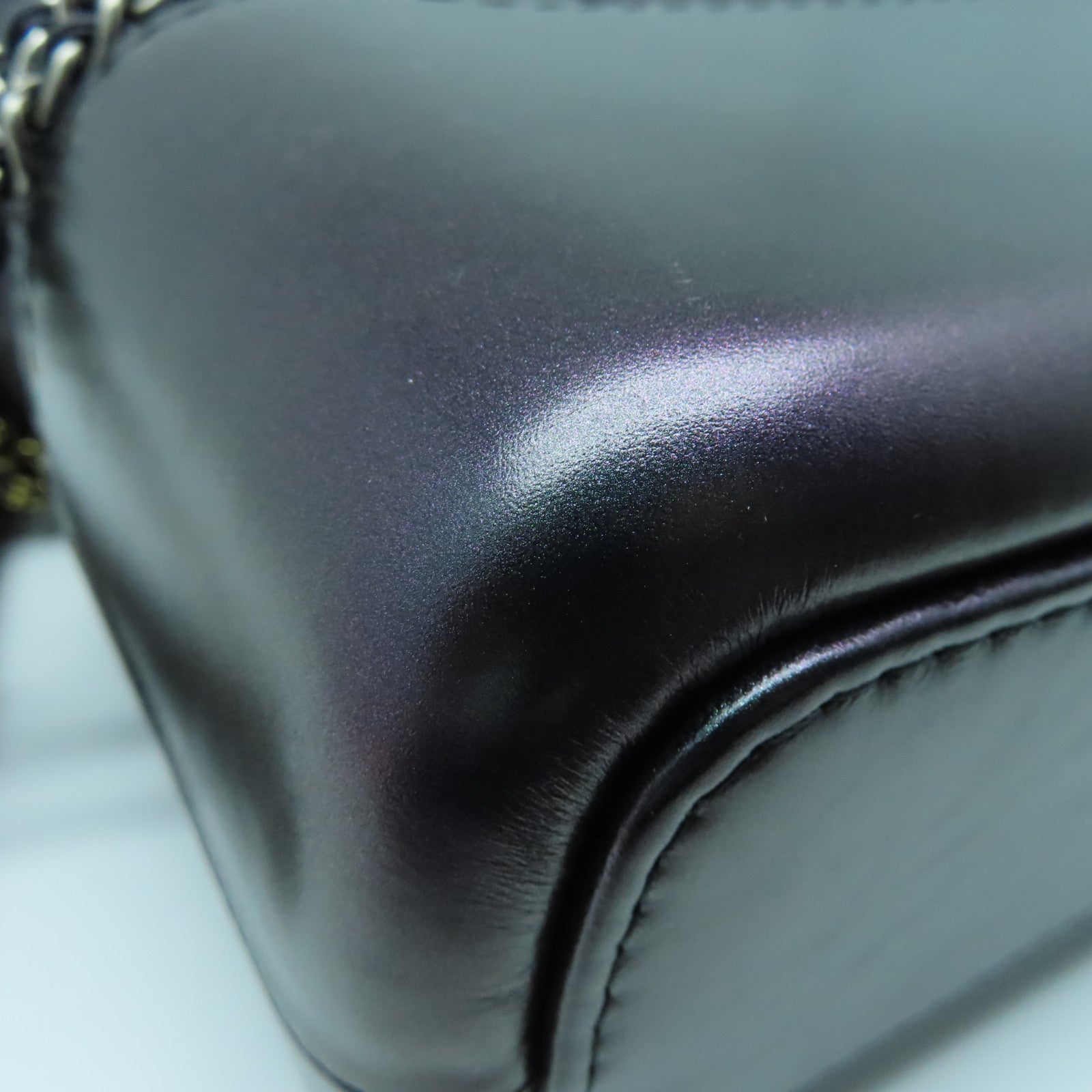 CHANEL rhombic cowhide leather Gabrielle Bag gold buckle shoulder bag purple