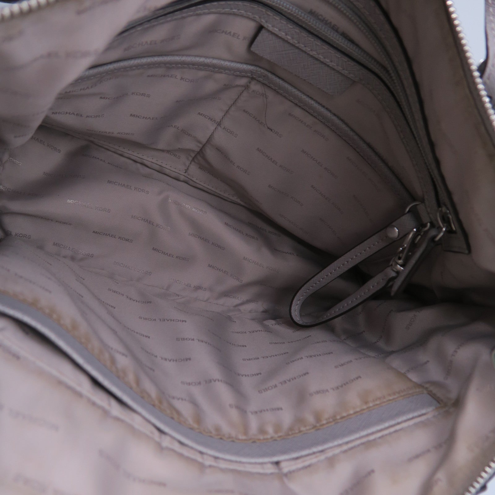 Michael Kors 牛皮皮革Shoulder Bag銀扣肩背袋灰色