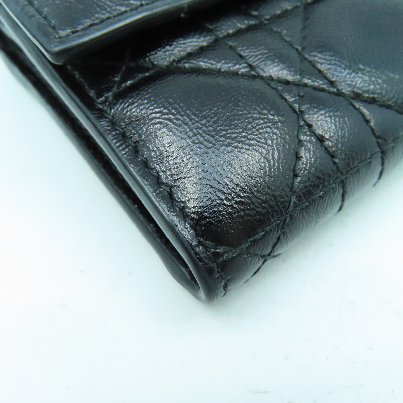 Dior 塗層皮革Long wallet金扣長錢包黑色