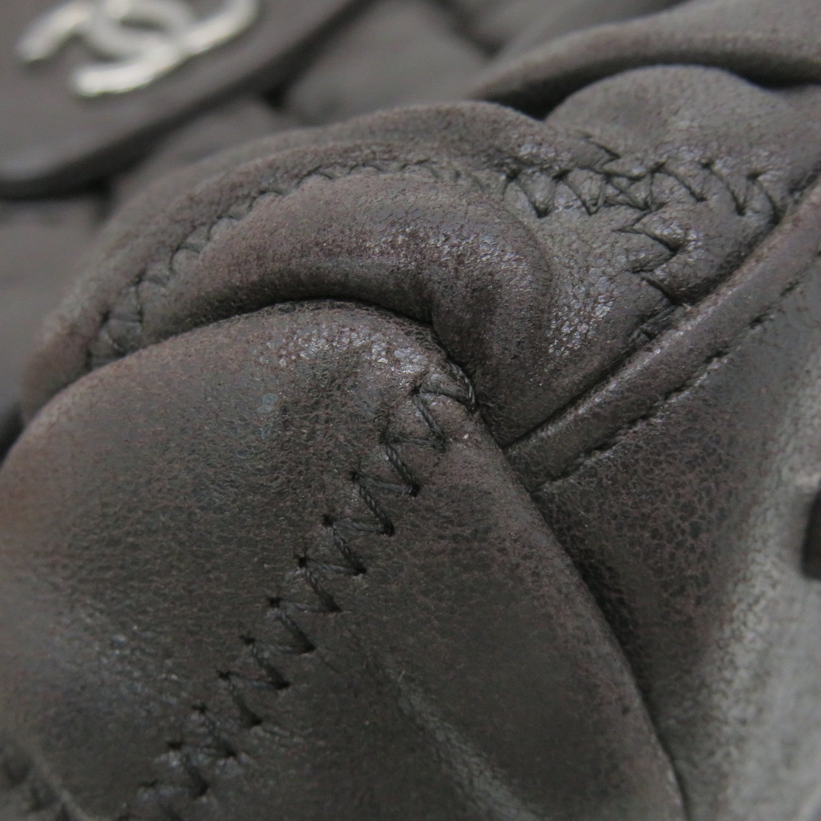 CHANEL 菱格牛皮皮革Tote Bag銀扣手挽袋黑色