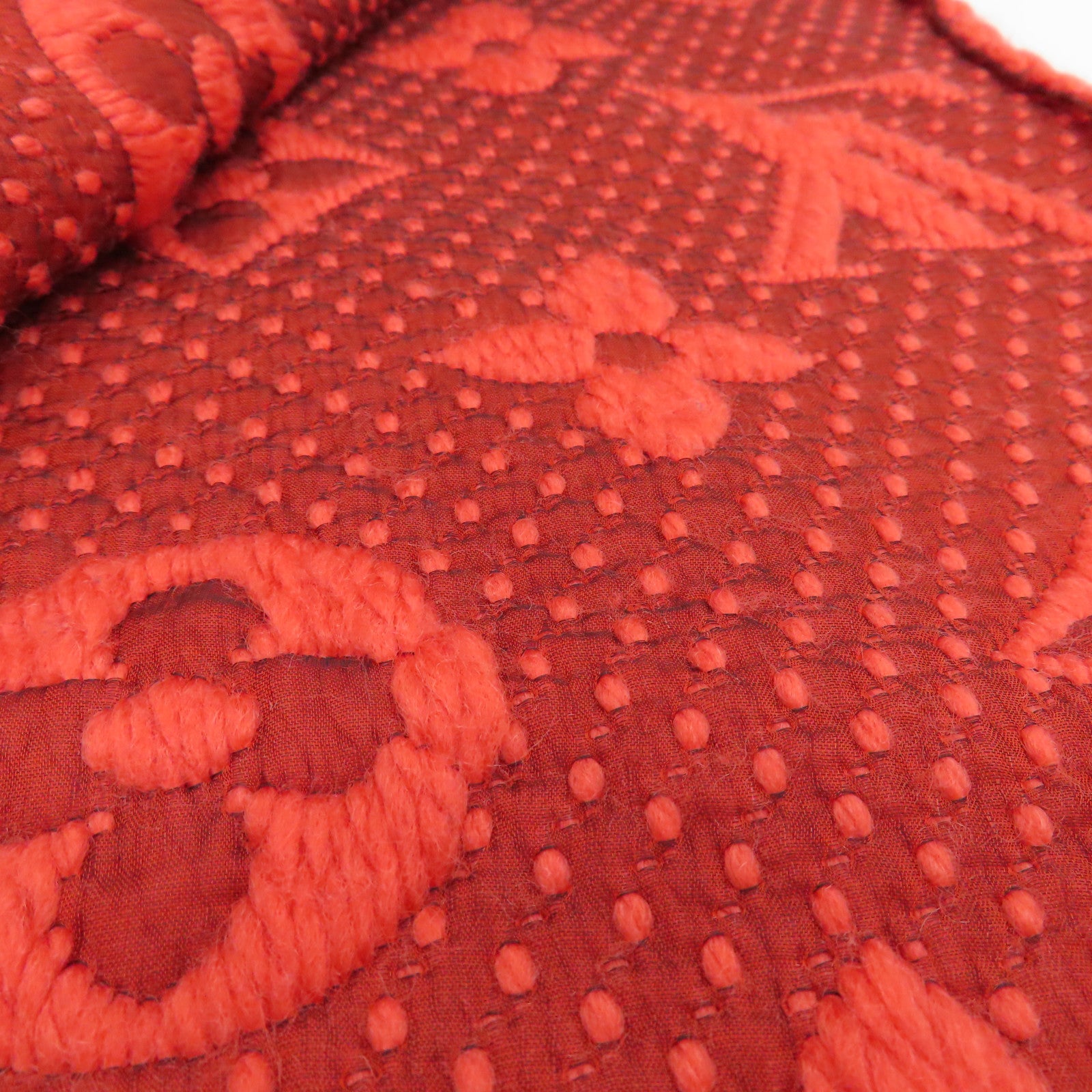 LOUIS VUITTON Wool/Silk Muffler颈巾橙红色