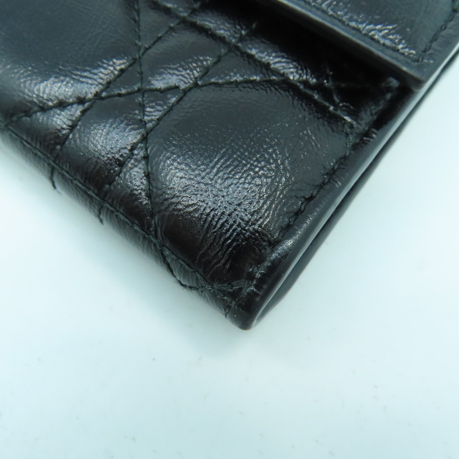 Dior 塗層皮革Long wallet金扣長錢包黑色