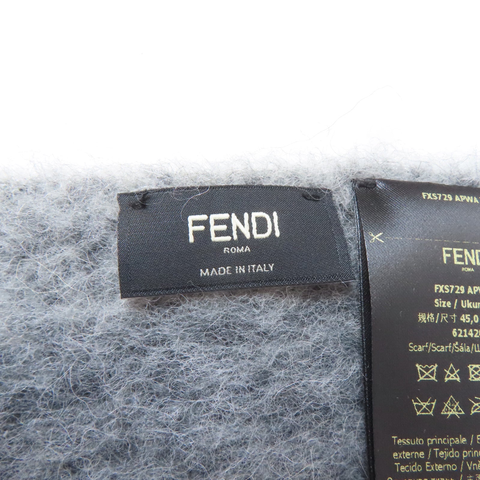 FENDI 羊駝毛Scarf 45x120cm項巾灰色