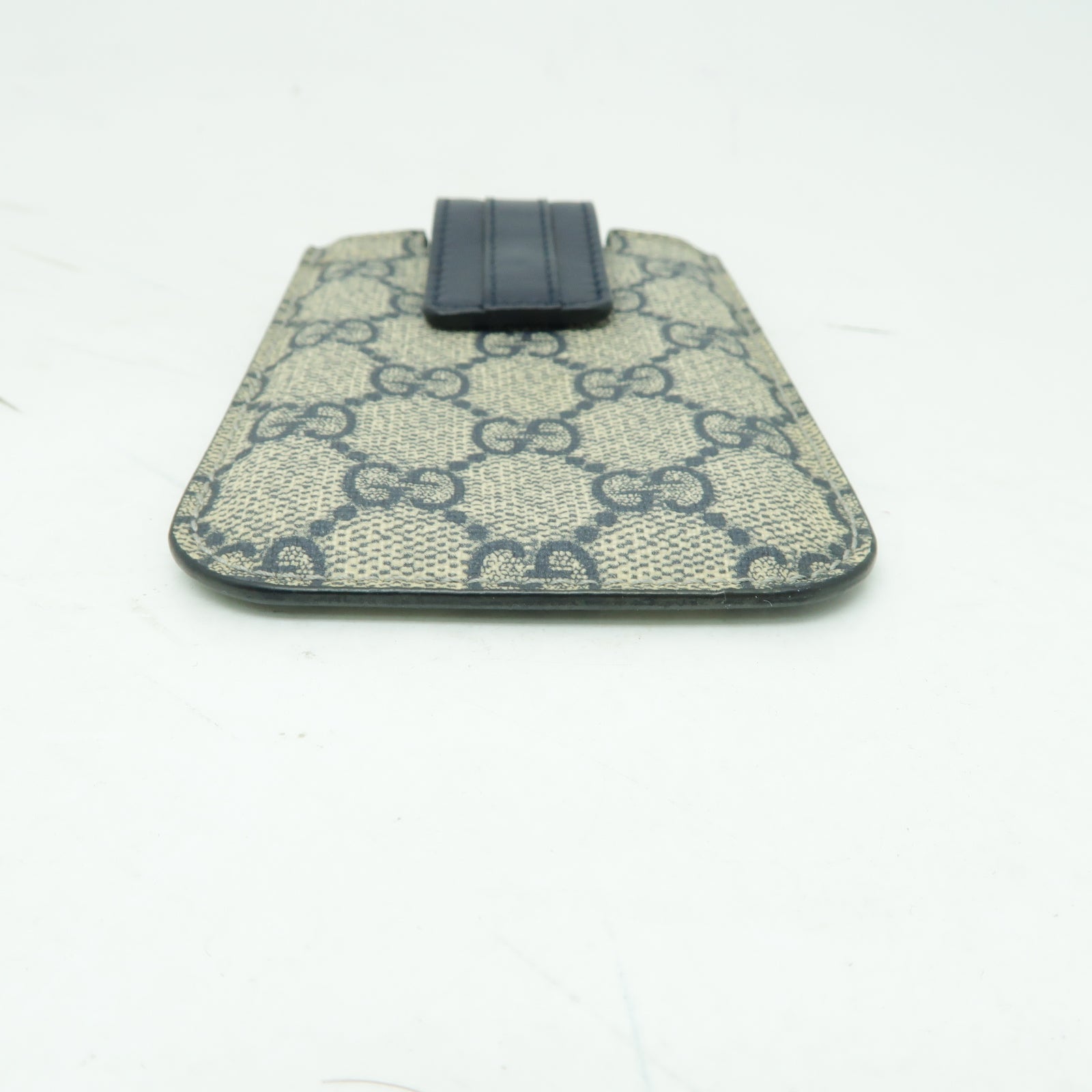 GUCCI 塗層帆布Phone Case銀扣手機殼藍色