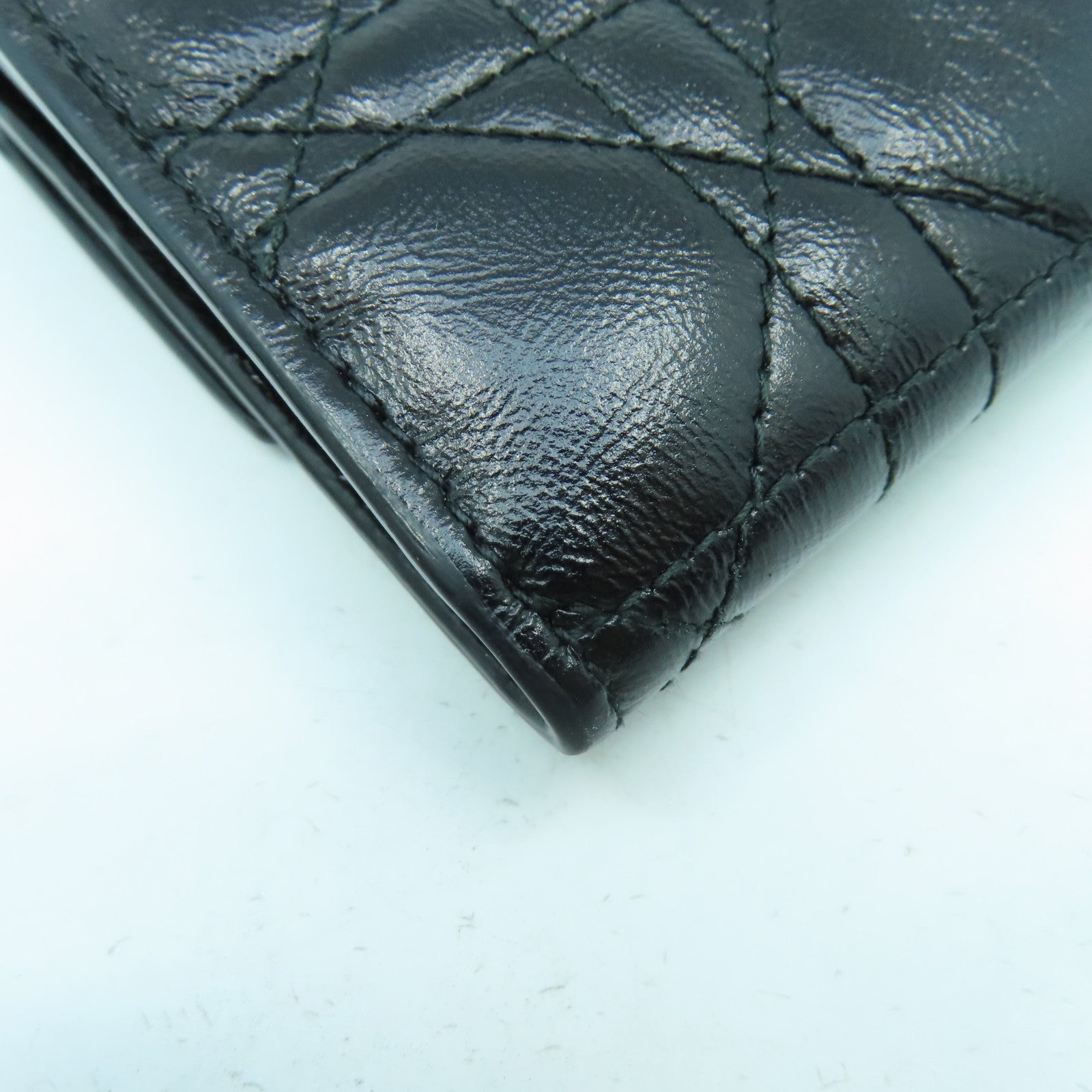 Dior 塗層皮革Long wallet金扣長錢包黑色
