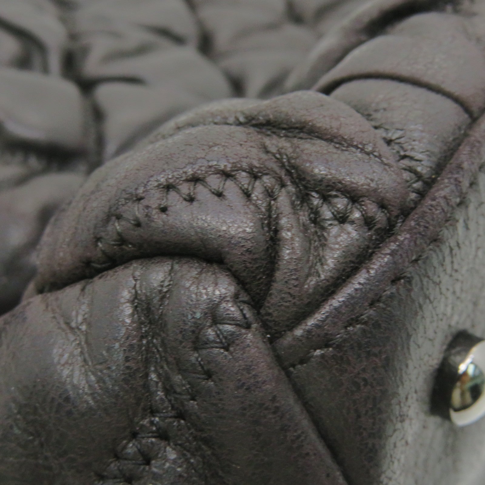CHANEL 菱格牛皮皮革Tote Bag銀扣手挽袋黑色