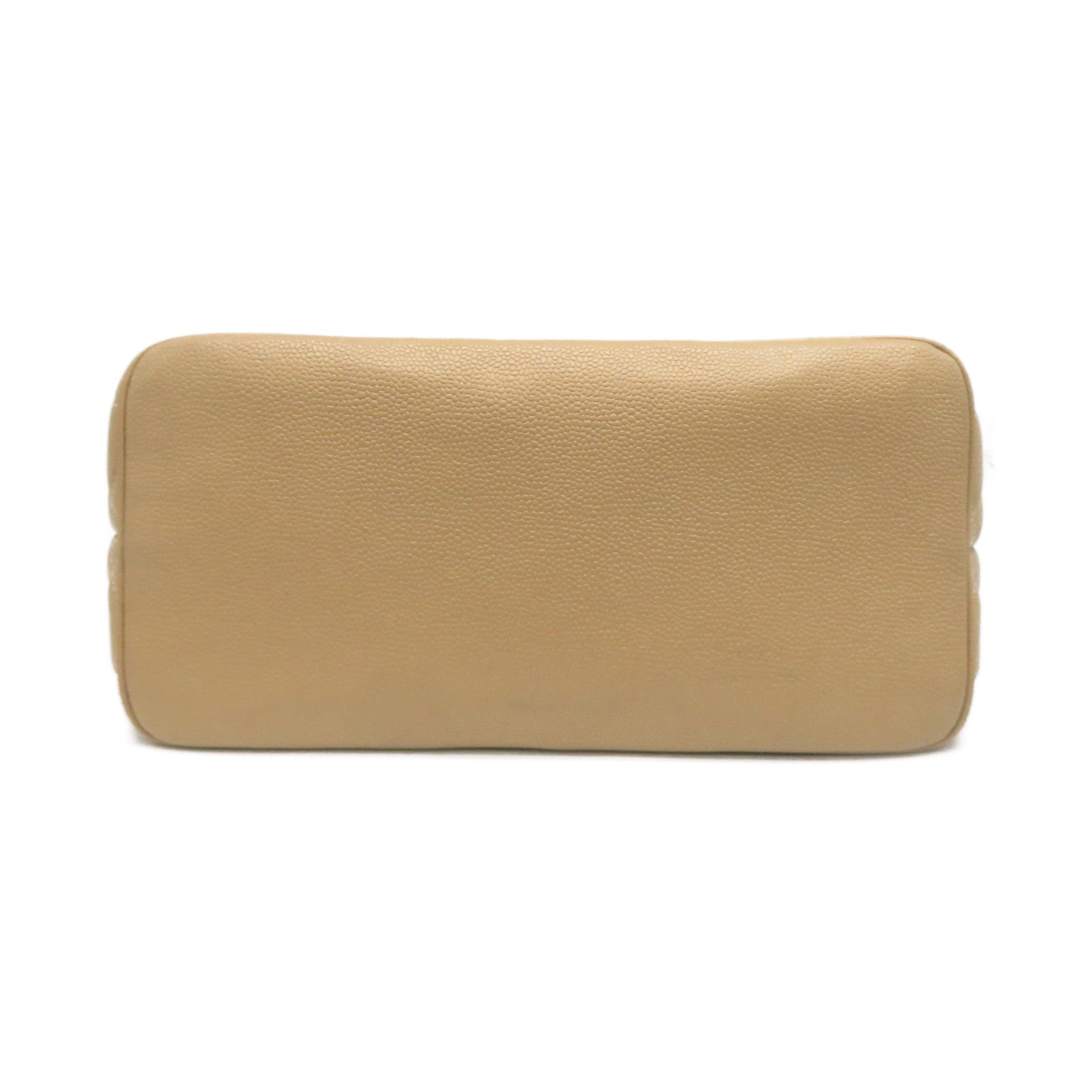 CHANEL 菱格牛皮皮革Shoulder Bag金扣肩背袋米色